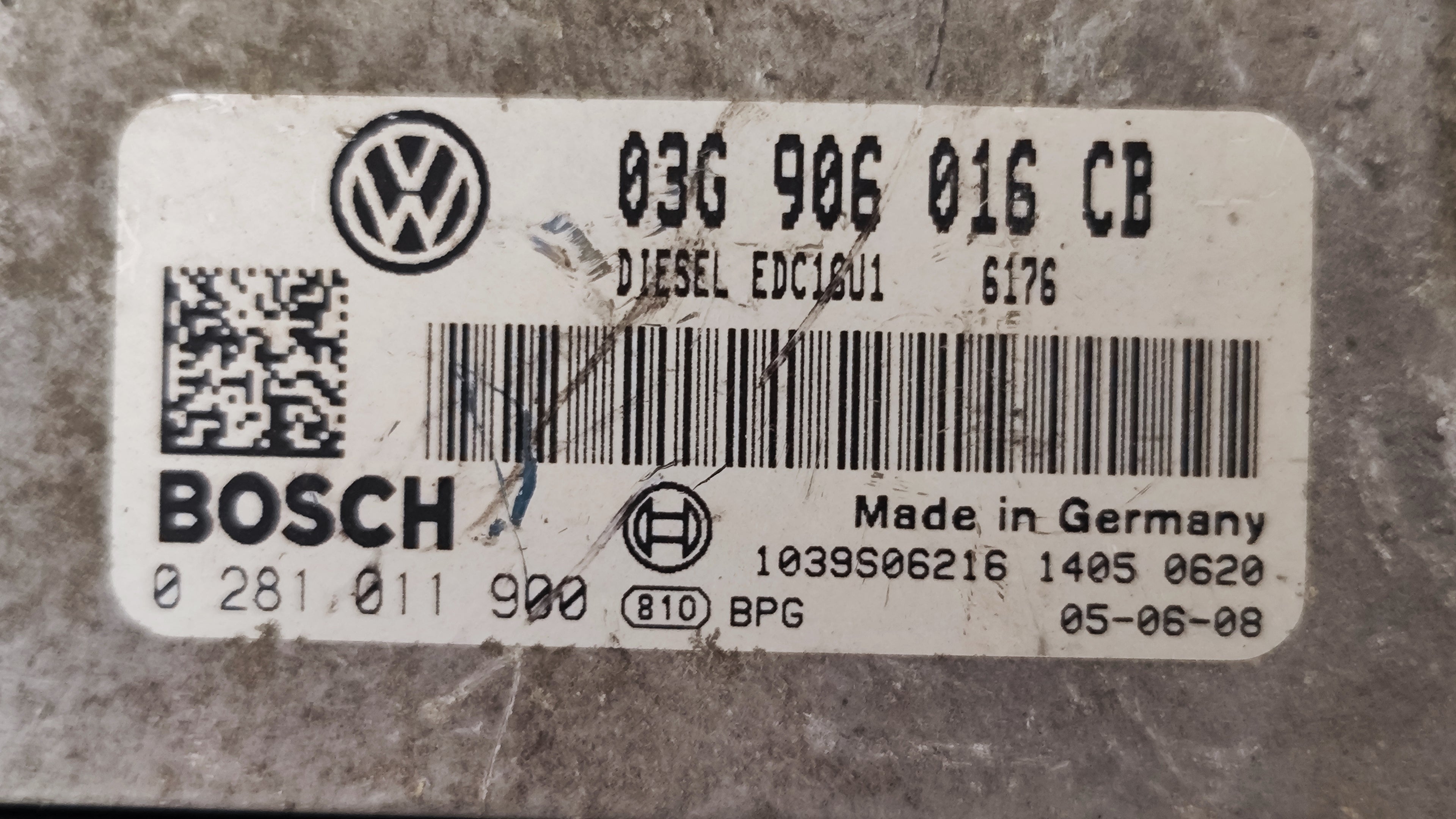 Centralina motore VW Golf 5 1.9 TDI 0281011900 03G906016 CB 