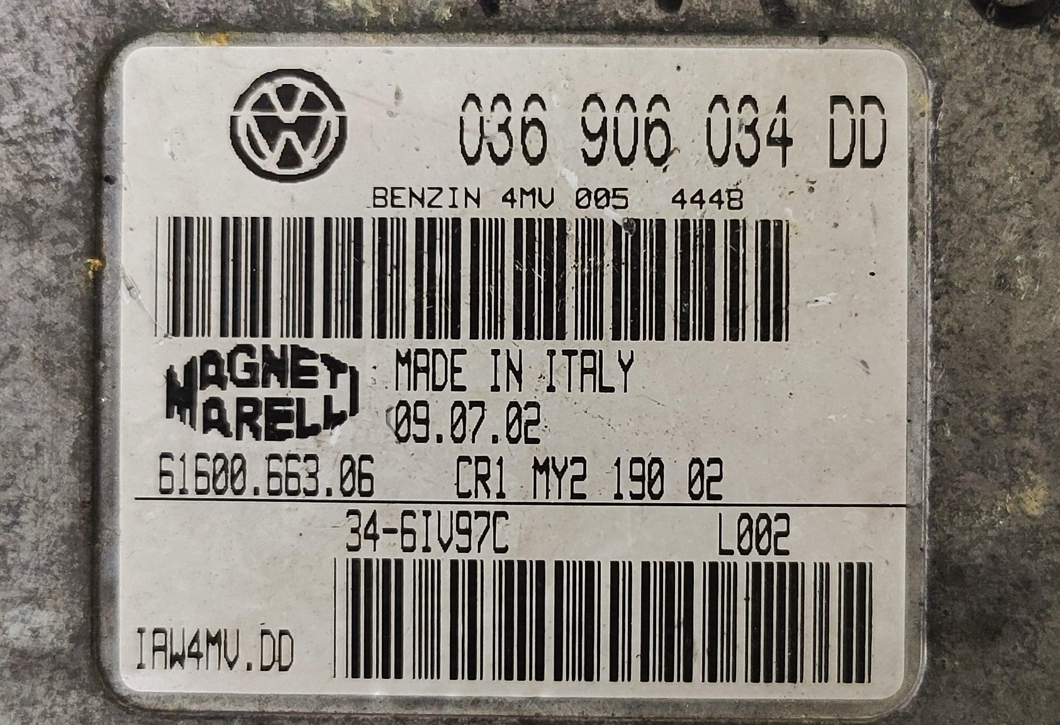 Centralina motore Volkswagen Polo 1.4B 036906034DD IAW4MV.DD 