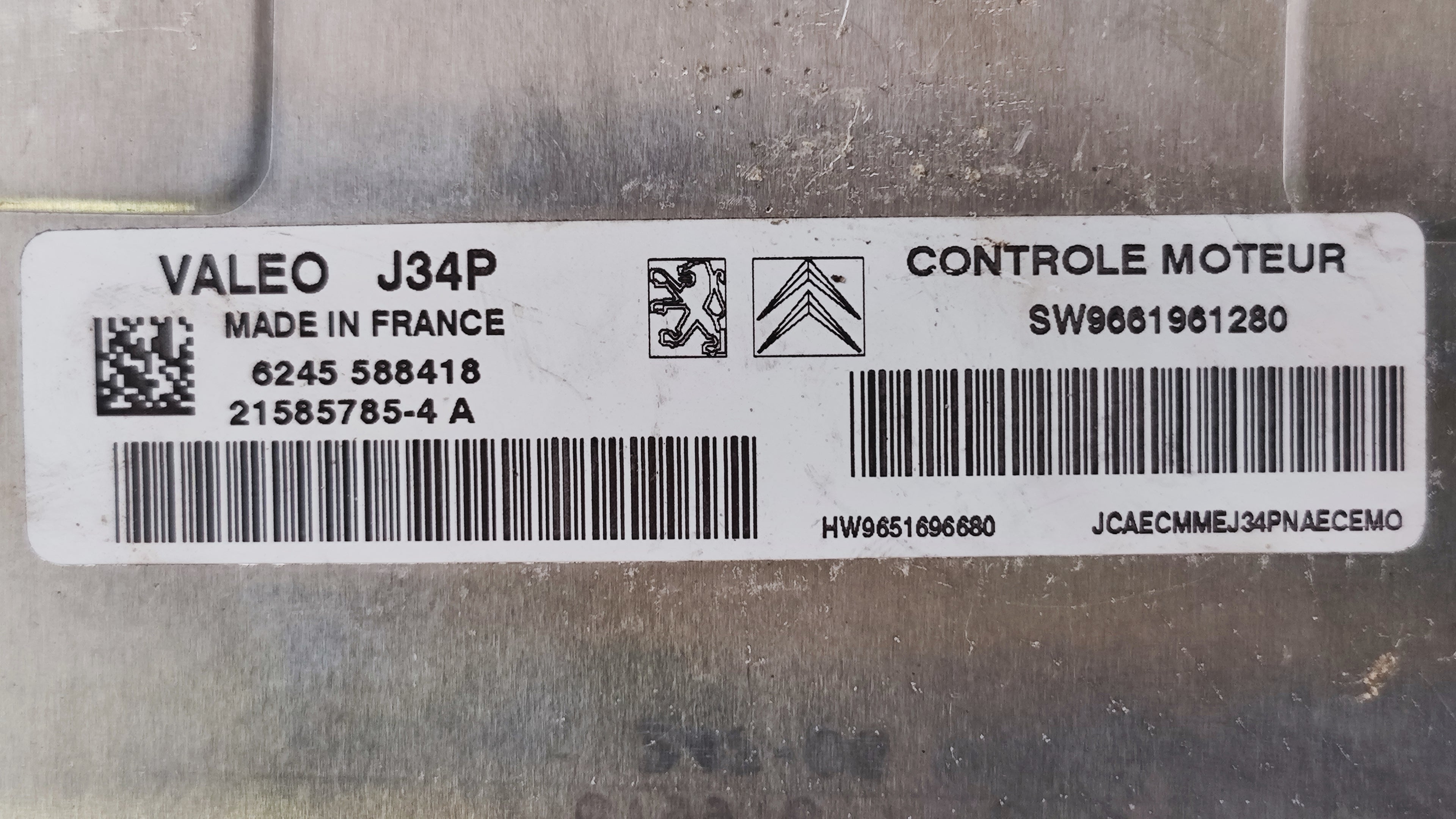 Centralina Valeo j34p Peugeot Citroen 21585785-4 A SW9661961280 HW9651696680 