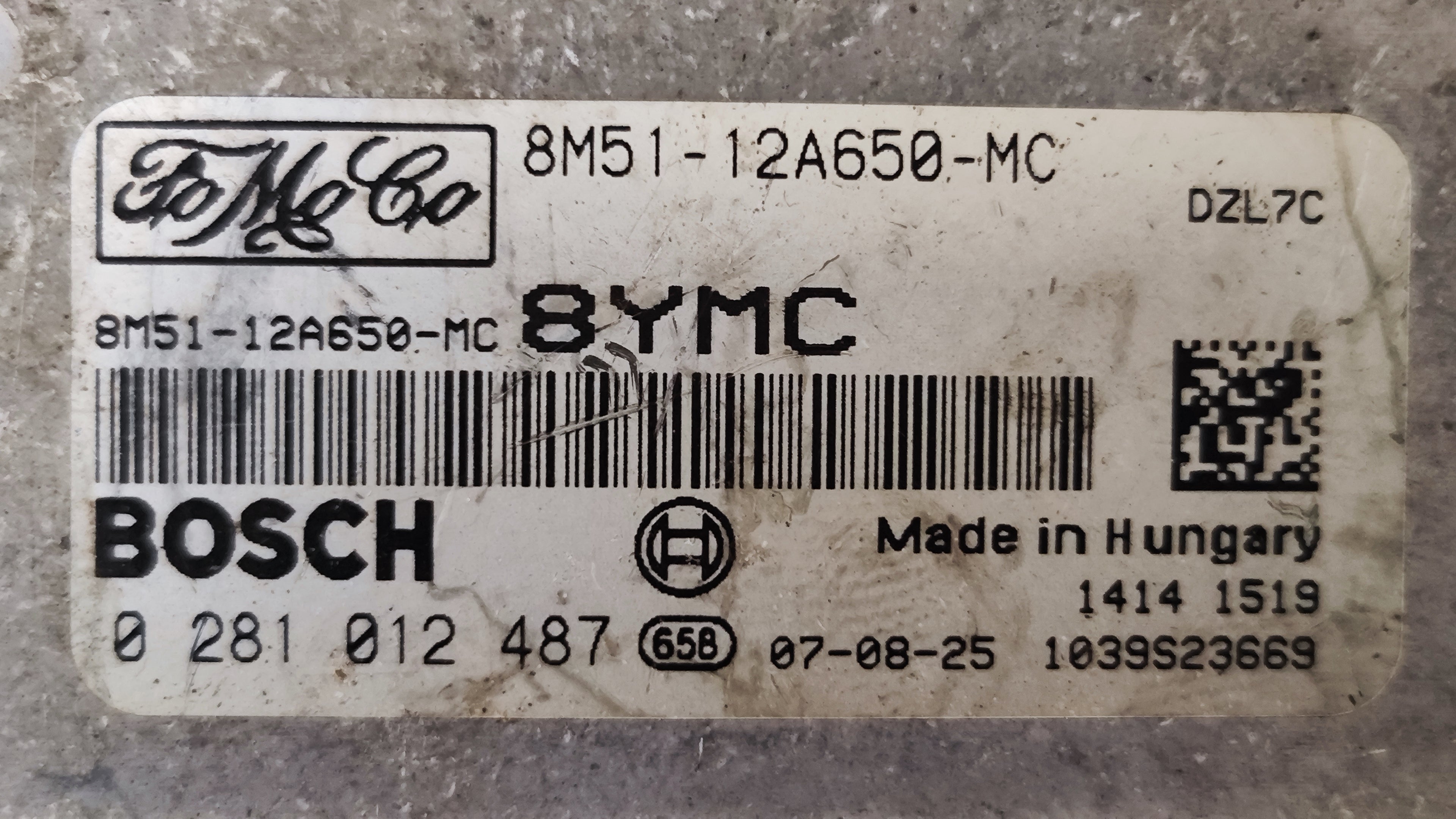 Centralina motore Ford Cmax 1.6 tdci 0281012487 8M51-12A650-MD 8YMD 