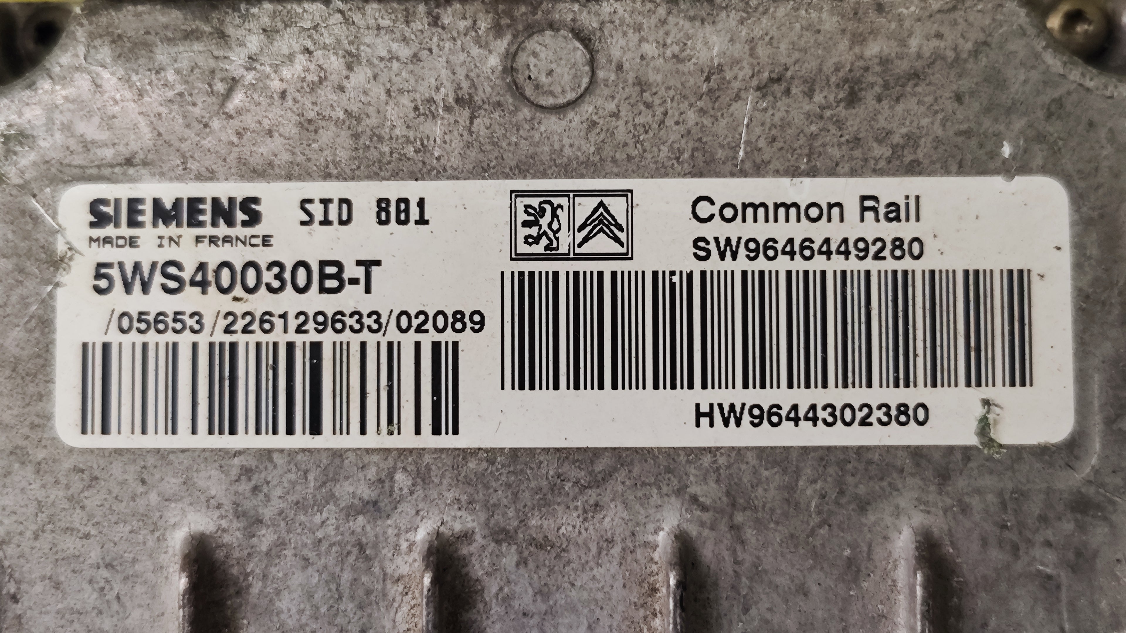 Centralina motore Peugeot 307 5WS40030B-T SID801 SW9646449280 HW9644302380