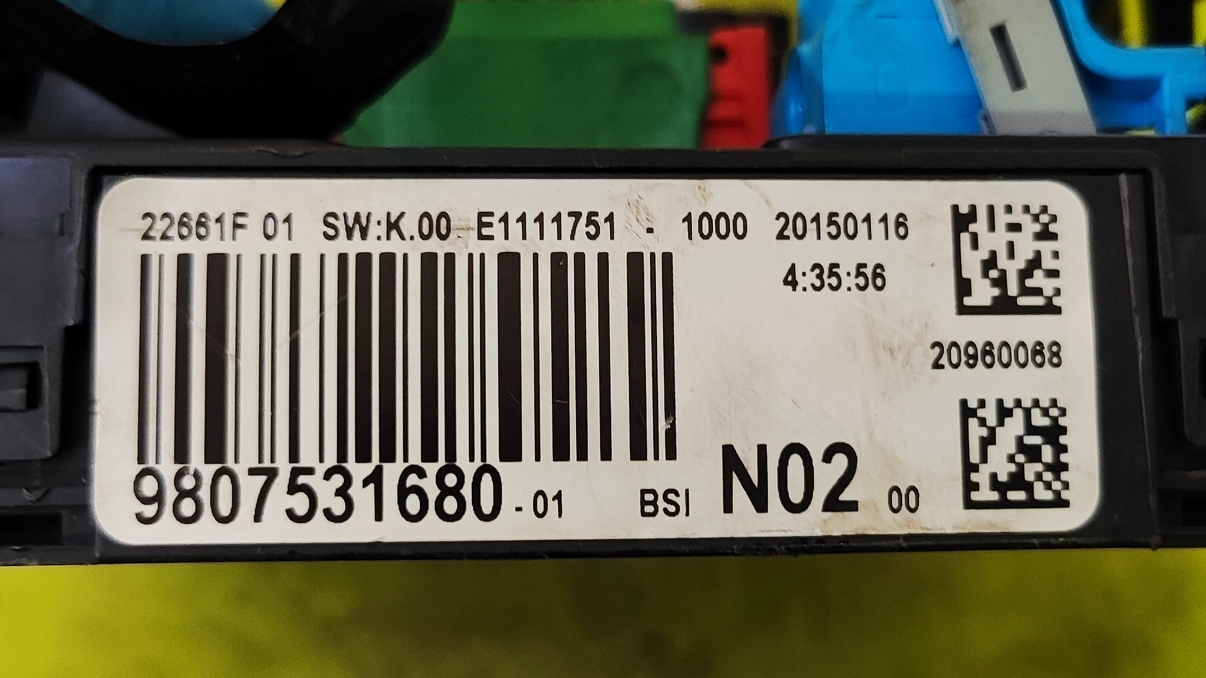 Centralina BSI N02 Peugeot 208 98077531680