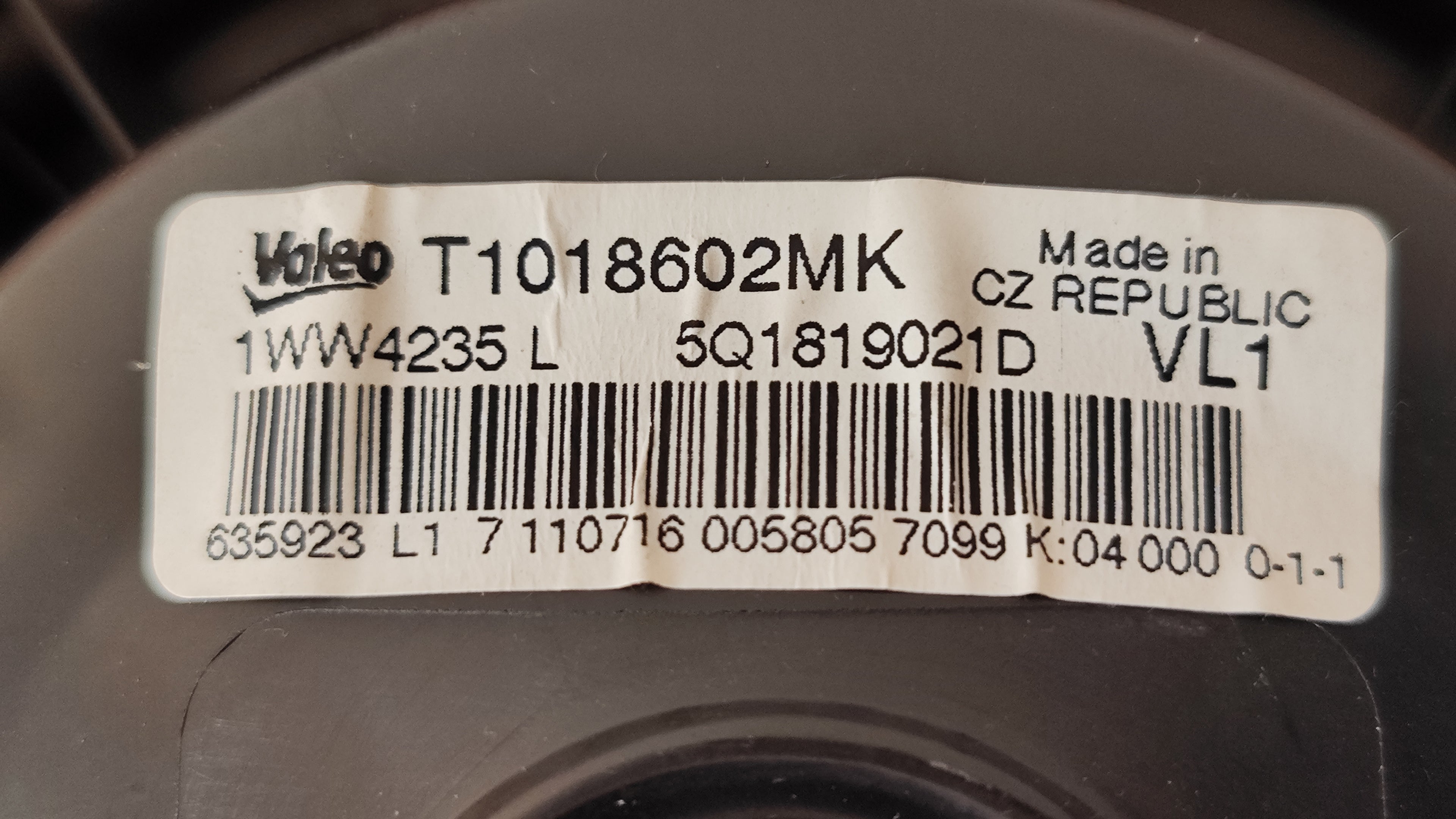 Ventola abitacolo Volkswagen Golf 7 5Q1819021D 5Q0907521C 
