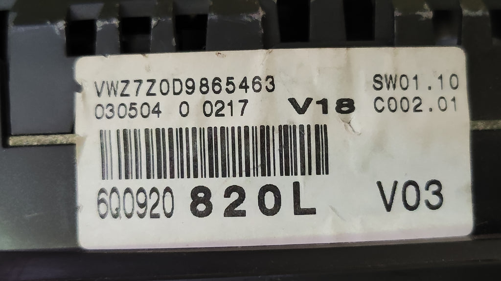 Quadro strumenti Volkswagen Polo diesel 6Q0920820L 