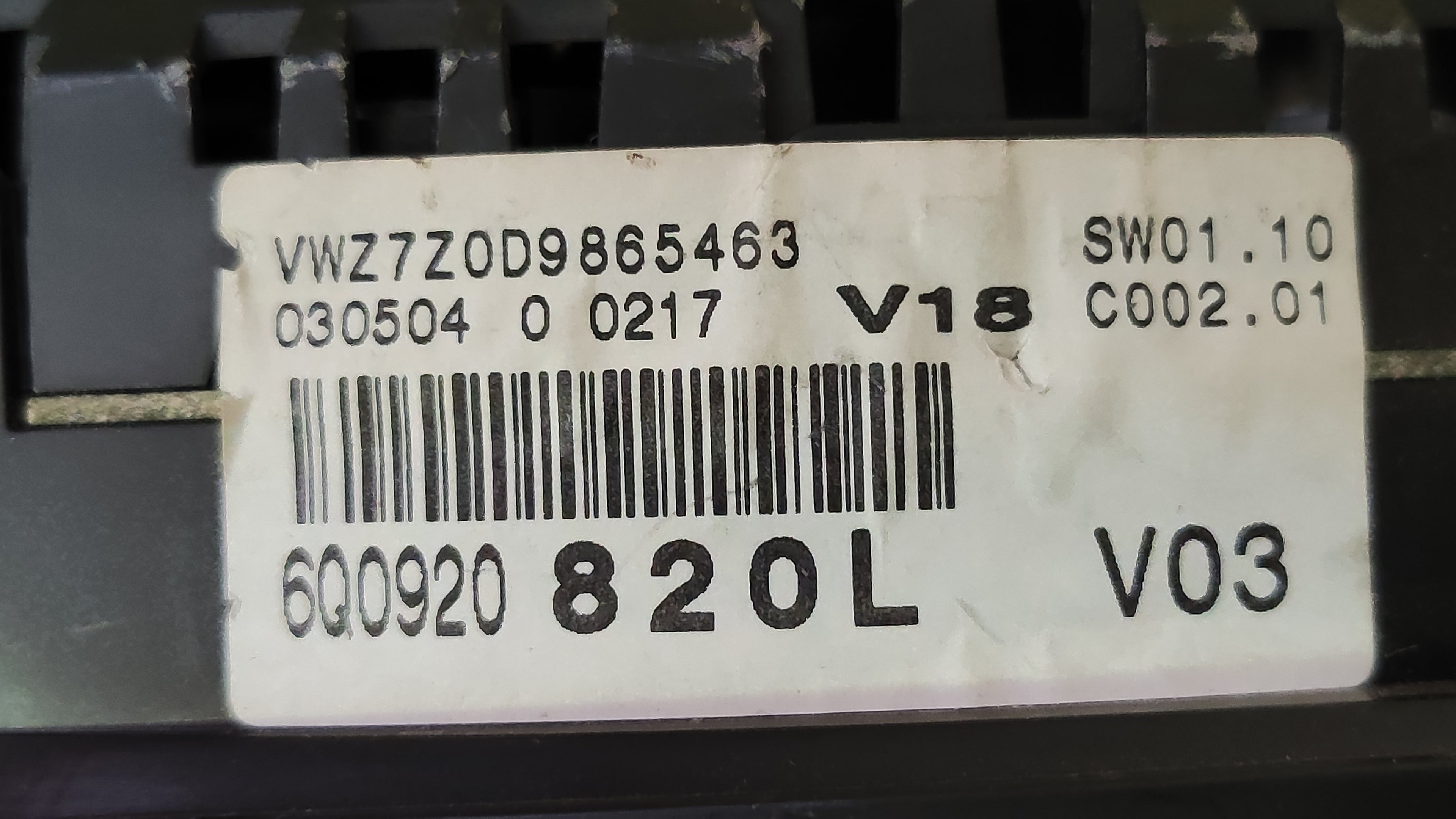 Quadro strumenti Volkswagen Polo diesel 6Q0920820L 