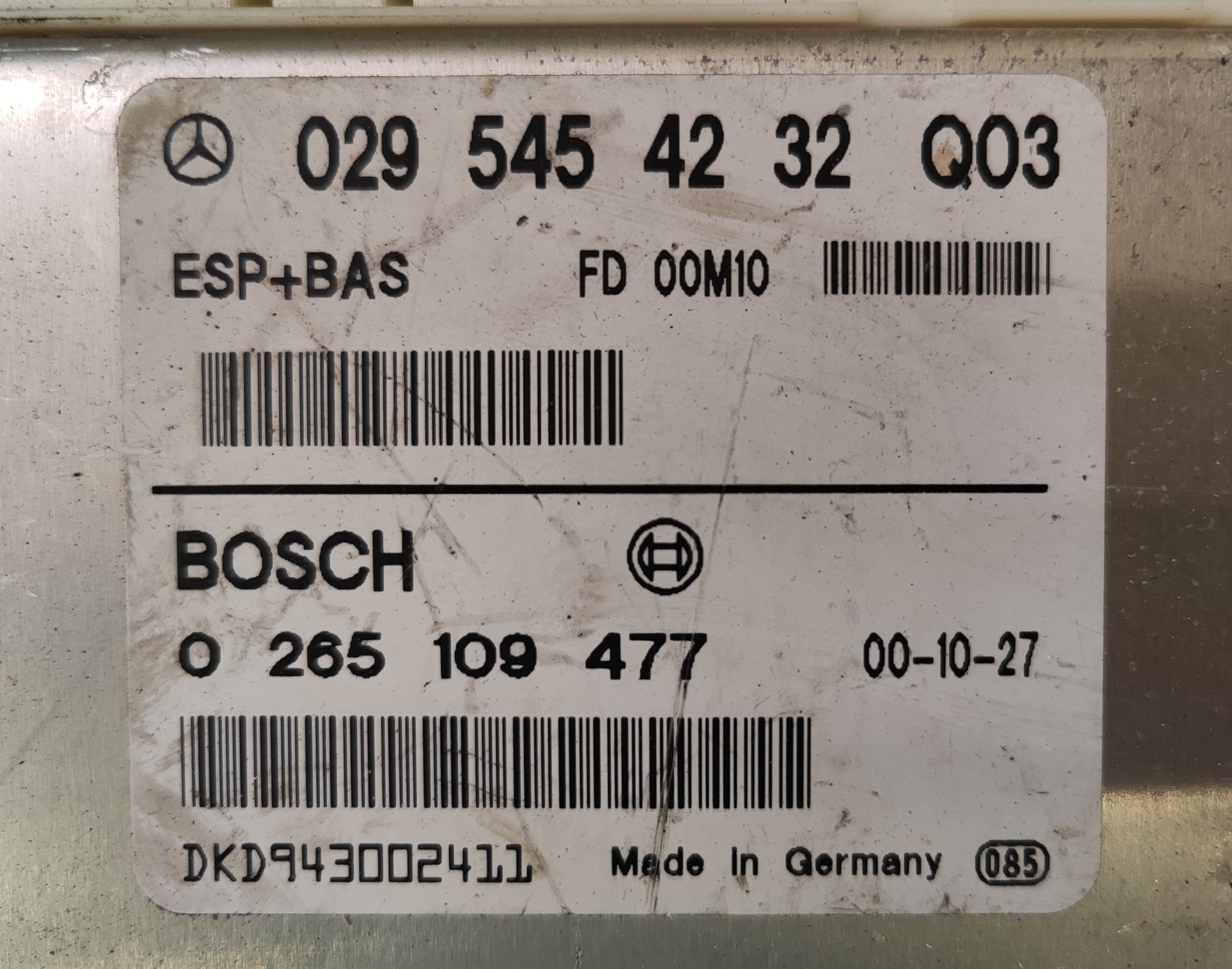 Centralina modulo ESP Mercedes-Benz Classe A W168 0295454232 0265109477