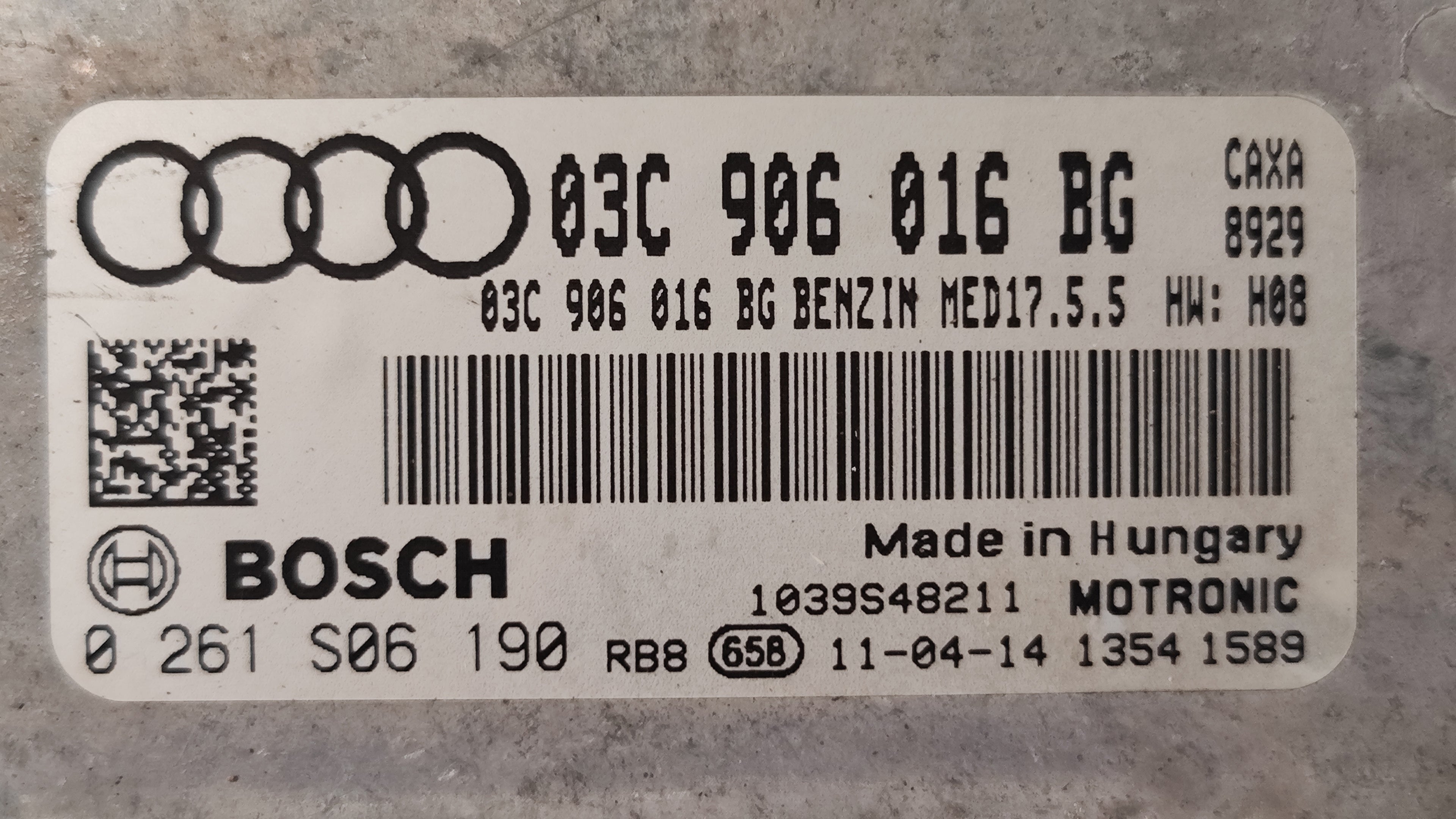 Centralina motore Audi A1 1.4 TFSI Benzin  MED17.5.5 0261S06190 03C906016BG 