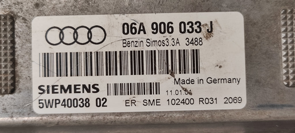 Centralina motore SIMOS 3.3A Audi A3 06A906033J 5WP40038