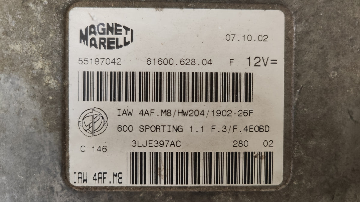Centralina motore IMMO OFF Fiat 600 1.1 55187042 IAW4AF.M8 