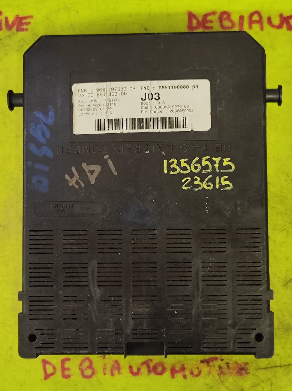 Centralina BSI J03-00  Peugeot 307 9651196880 