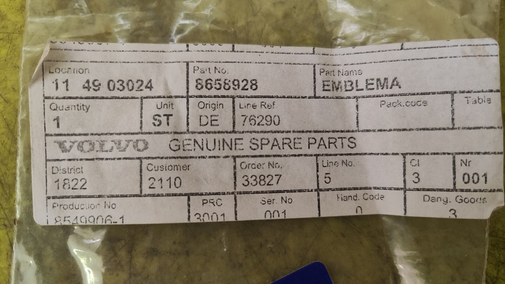 NUOVO Emblema Volvo D5 86588928 