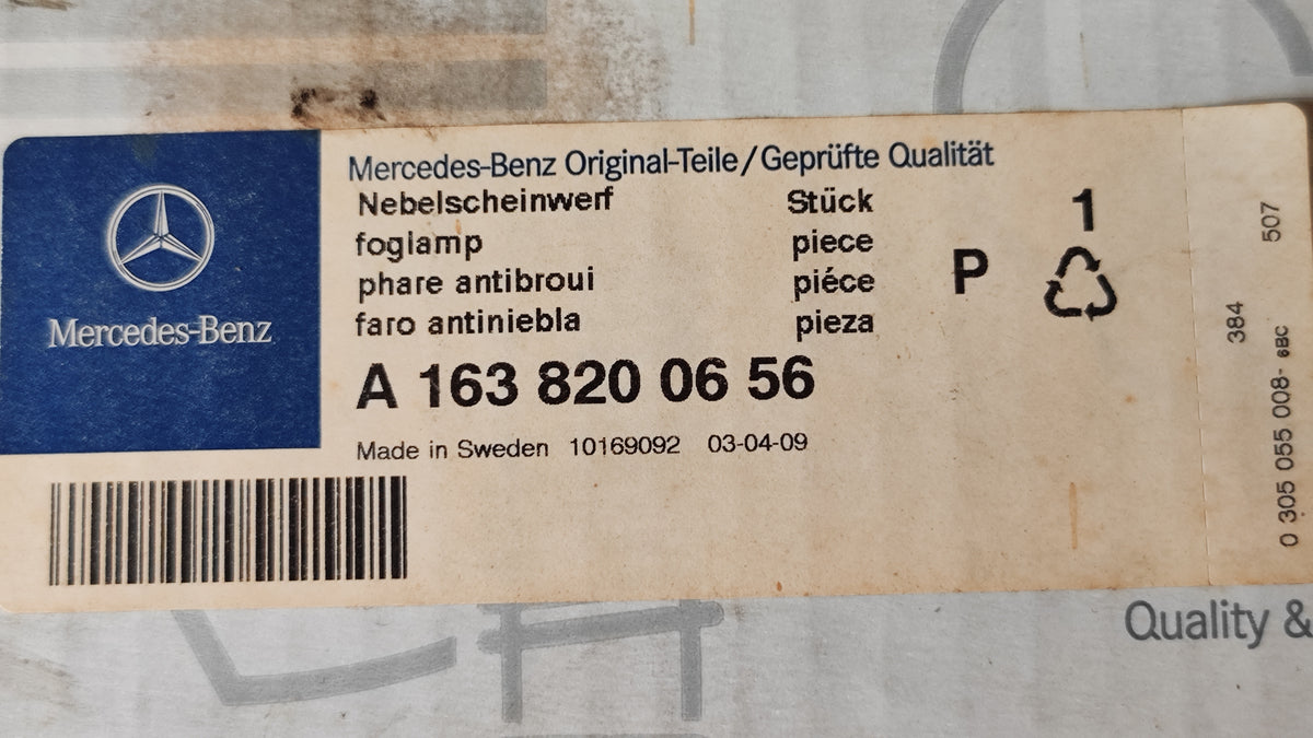 Faro fendinebbia anteriore Mercedes-Benz ML W163 A1638200656 