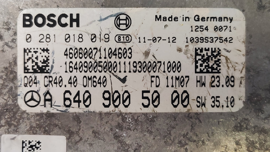 Centralina motore Mercedes-Benz Classe A 1.6 CDI 0281018019 A6409005000 