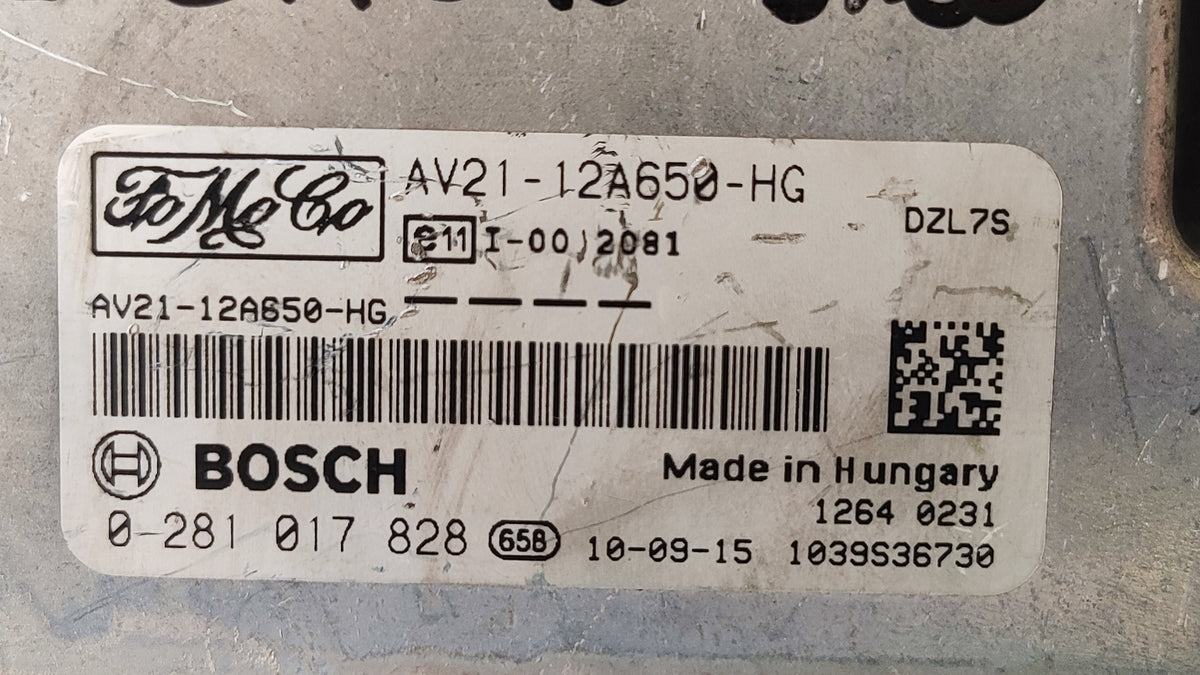 Centralina motore Ford Fiesta Diesel 0281017828 AV21-12A650-HG