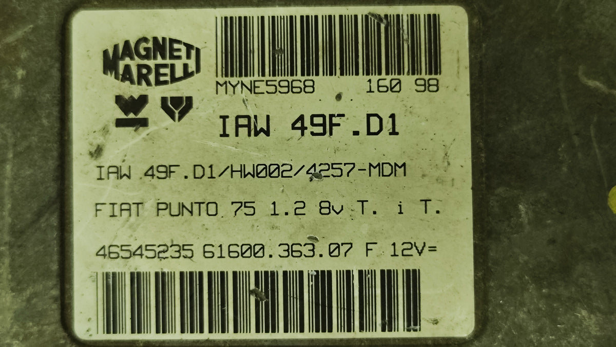 Centralina motore Fiat Punto 75 1.2 46545235 IAW49F.D1 HW002 
