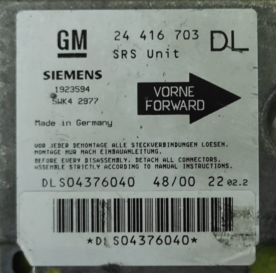 24416703 Centralina airbag Opel Astra Zafira - Debiautomotive