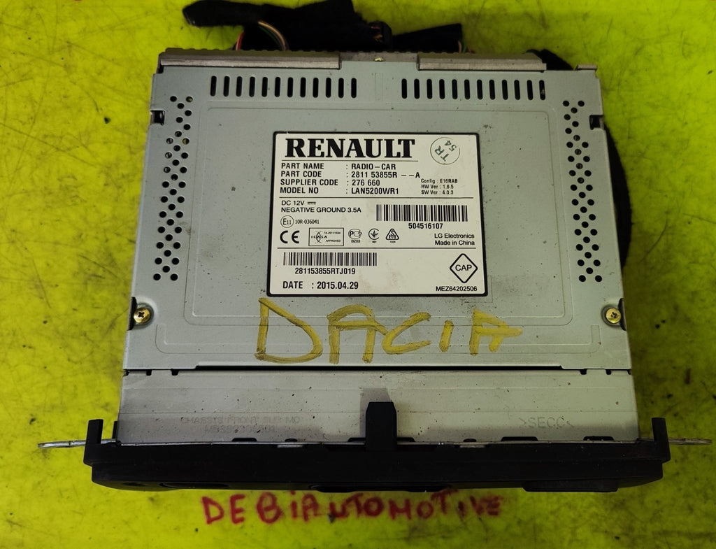 281153855R 276660 schermo multifunzione Renault Dacia Sandero - Debiautomotive