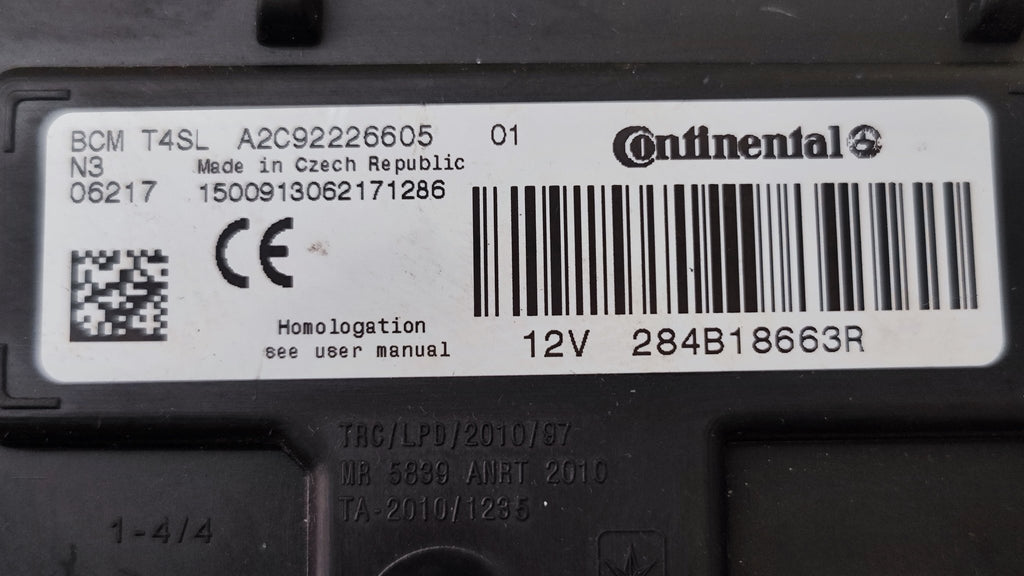 284B18663R A2C92226605 BCM T4SL Body Computer Renault Clio - Debiautomotive