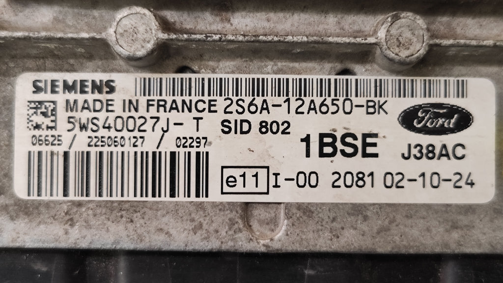 2S6A - 12A650 - BK 5WS40027J - T Centralina SID802 Ford Fiesta 1.4 TDCI - Debiautomotive