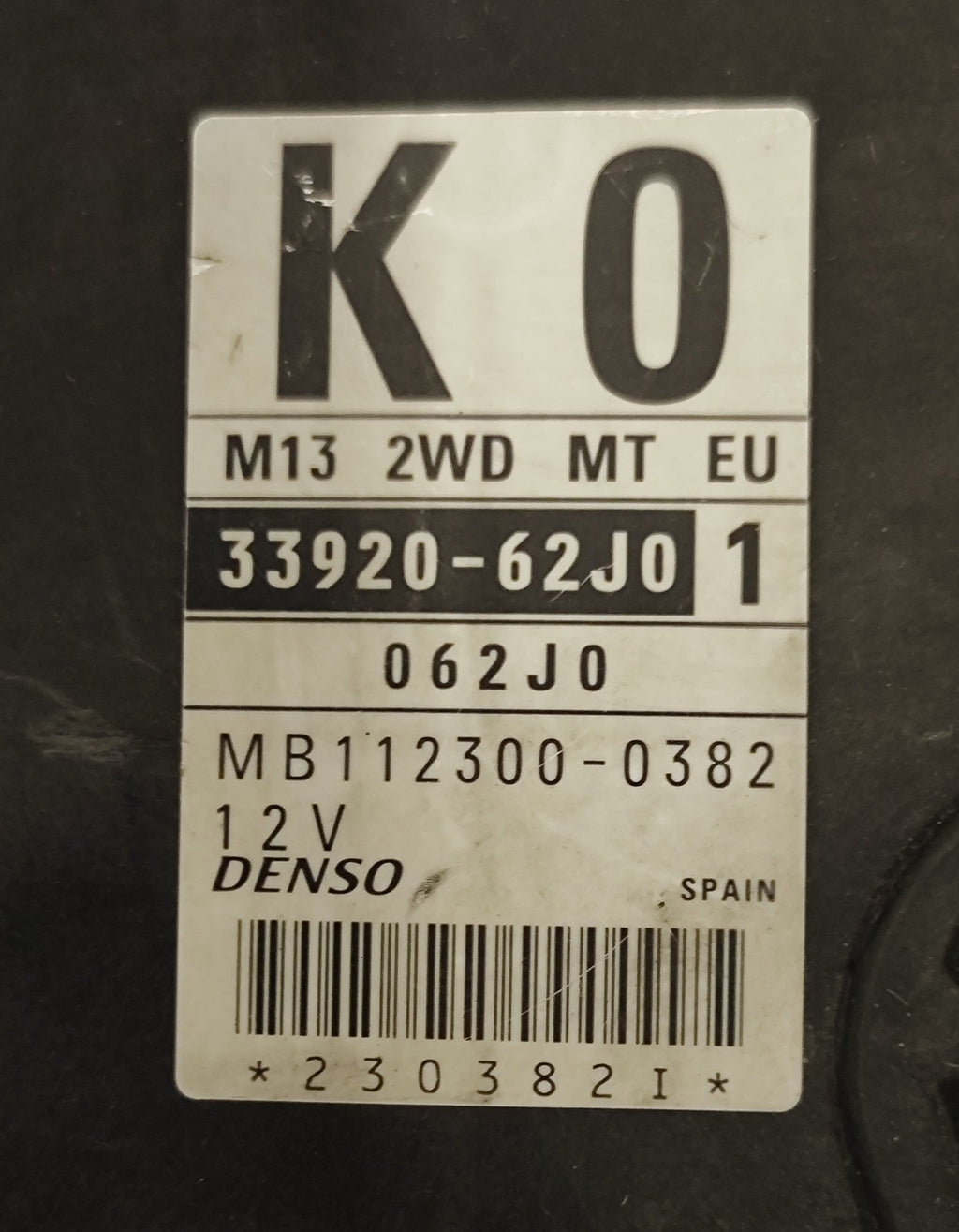 33920 - 62JO1 MB112300 - 0382 Centralina Motore Suzuki Swift - Debiautomotive