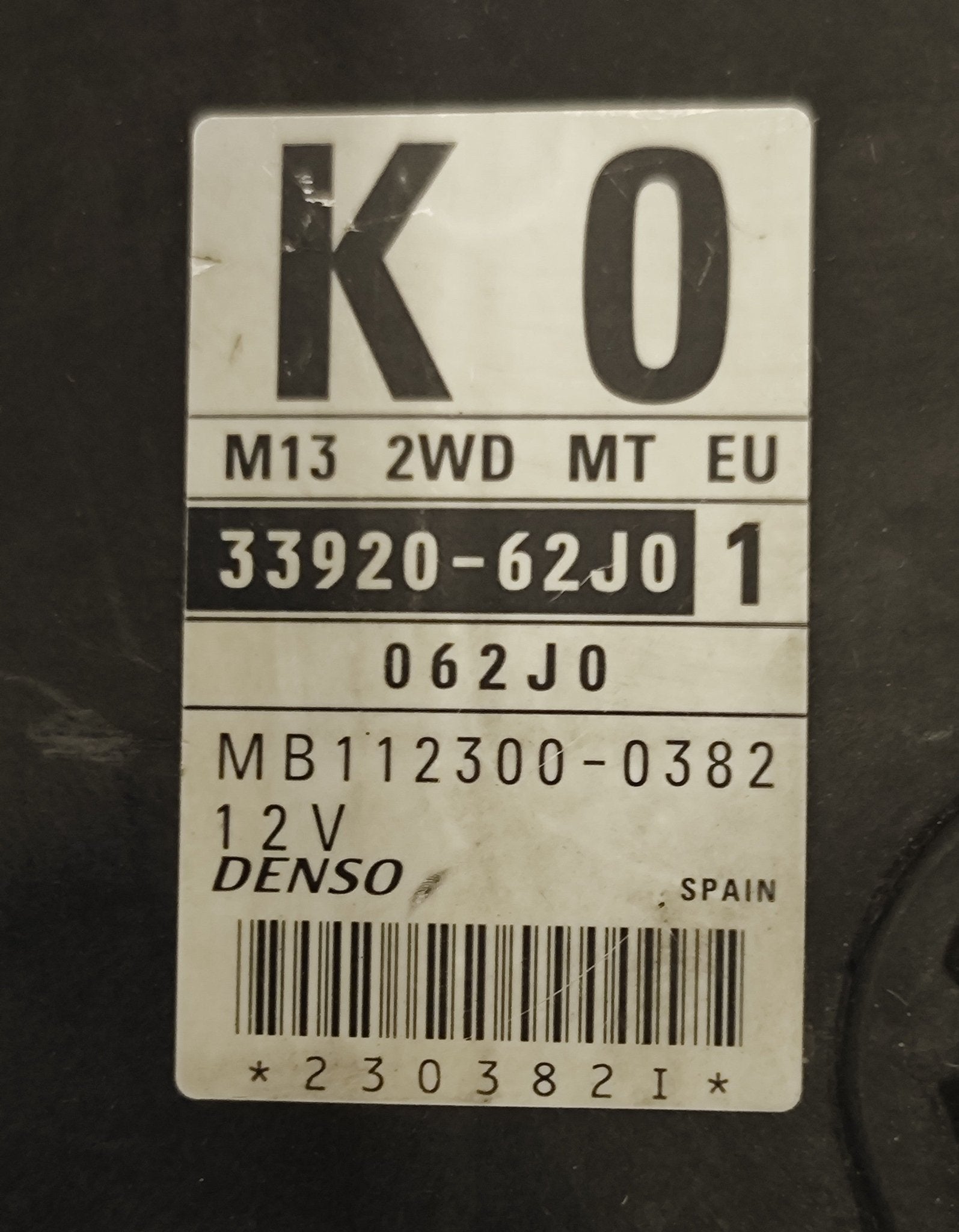 33920 - 62JO1 MB112300 - 0382 Centralina Motore Suzuki Swift - Debiautomotive