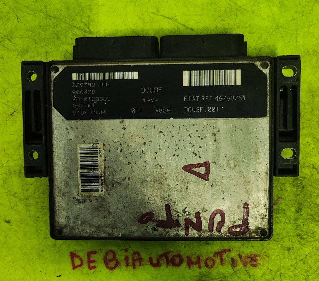 46763751 DCU3F.001 Ecu Fiat Punto 1.9 Doblò - Debiautomotive