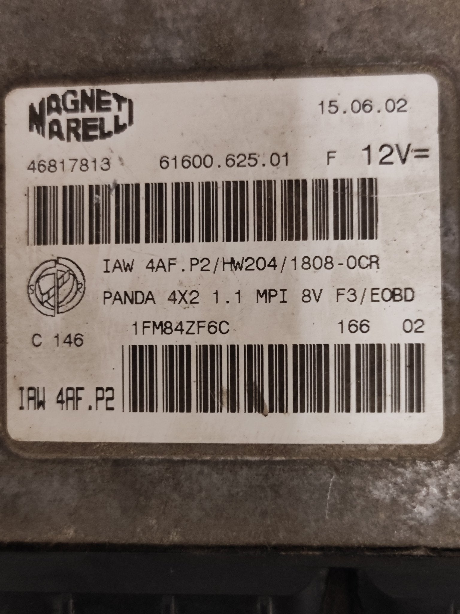 46817813 IAW4AF.P2 HW204 Centralina motore Fiat Panda 4X2 Marelli - Debiautomotive