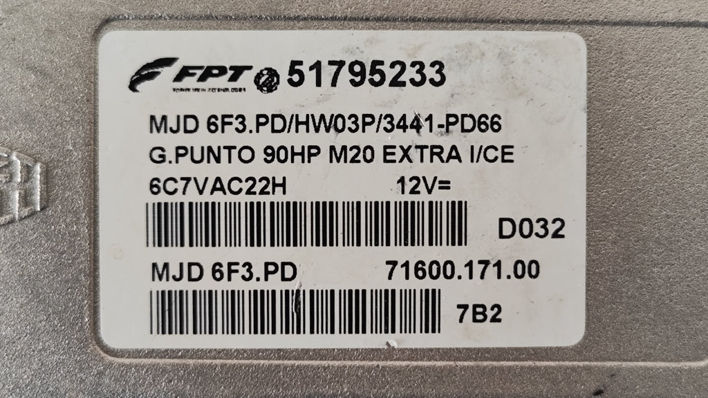 51795223 MJD6F3.PD HW03P NUOVA Centralina motore Fiat Grande Punto 1.9JTD - Debiautomotive
