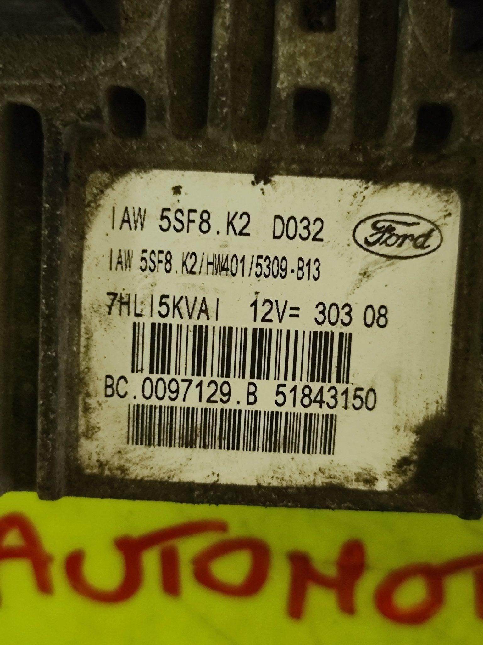51843150 IAW5FS8.K2 HW401 Centralina Motore Marelli Ford KA 1.2 Benzina - Debiautomotive