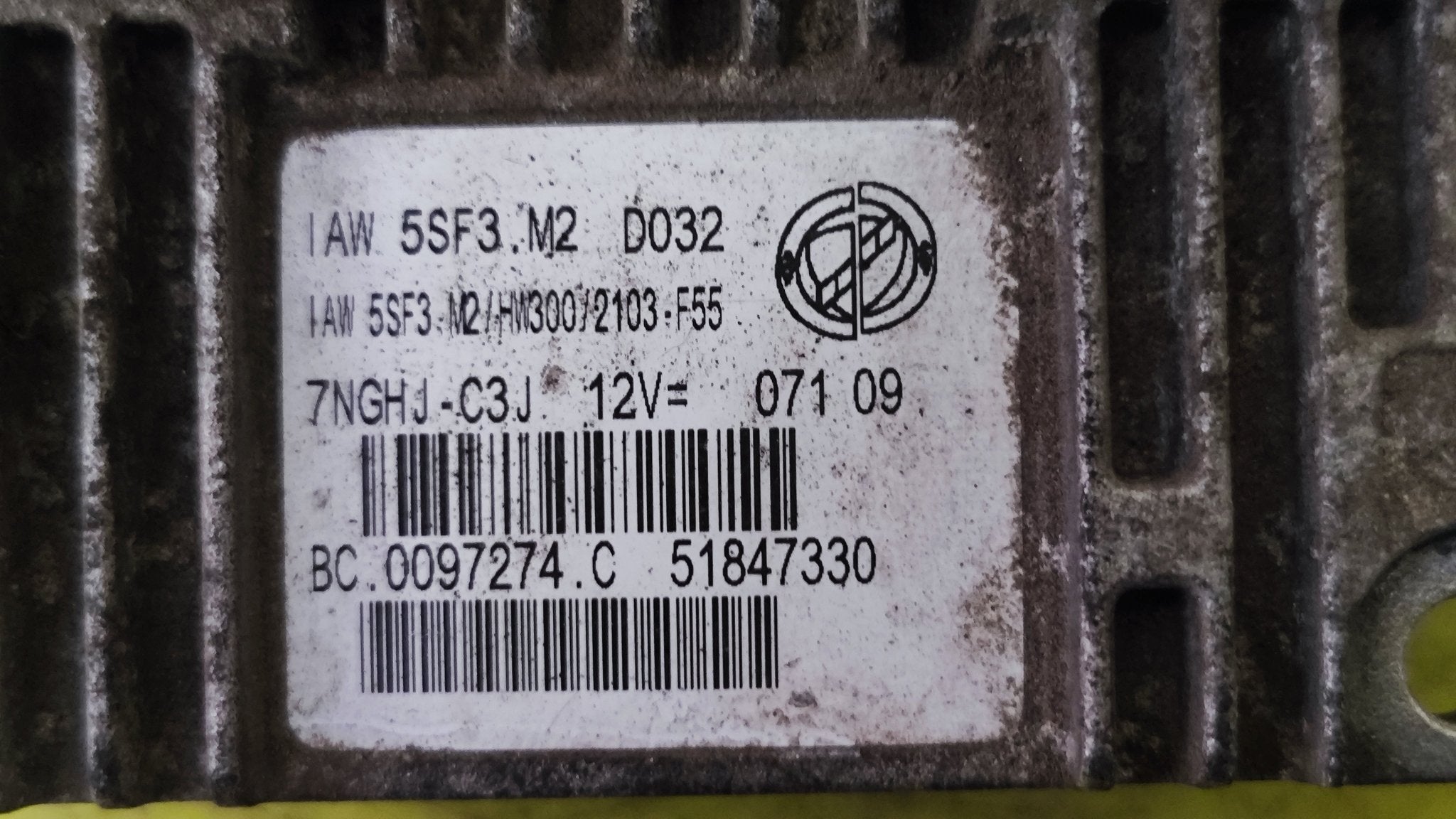 51847330 IAW 5SF3.M2 HW300 Centralina Fiat Grande Punto Benzina/GPL - Debiautomotive