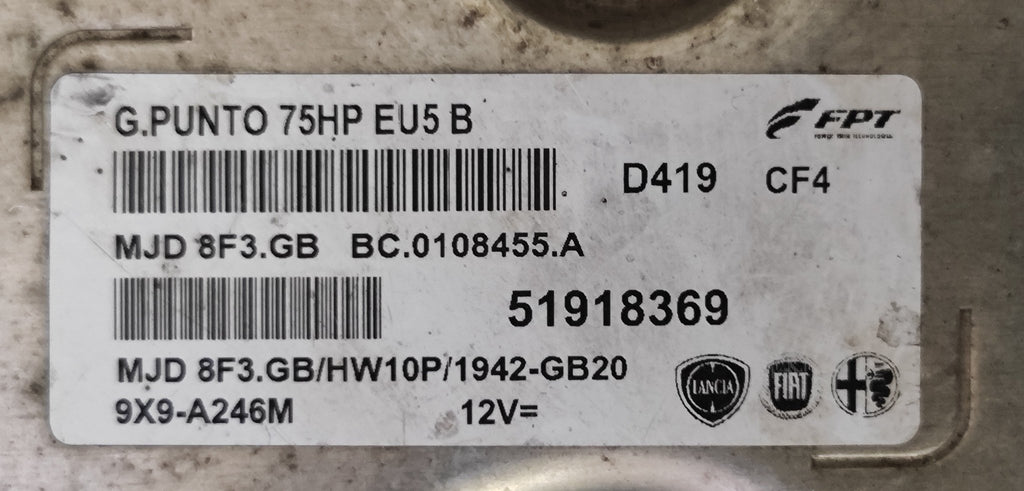 51918396 MJD8F3.GB Centralina motore IMMO OFF Fiat Grande Punto 199 - Debiautomotive