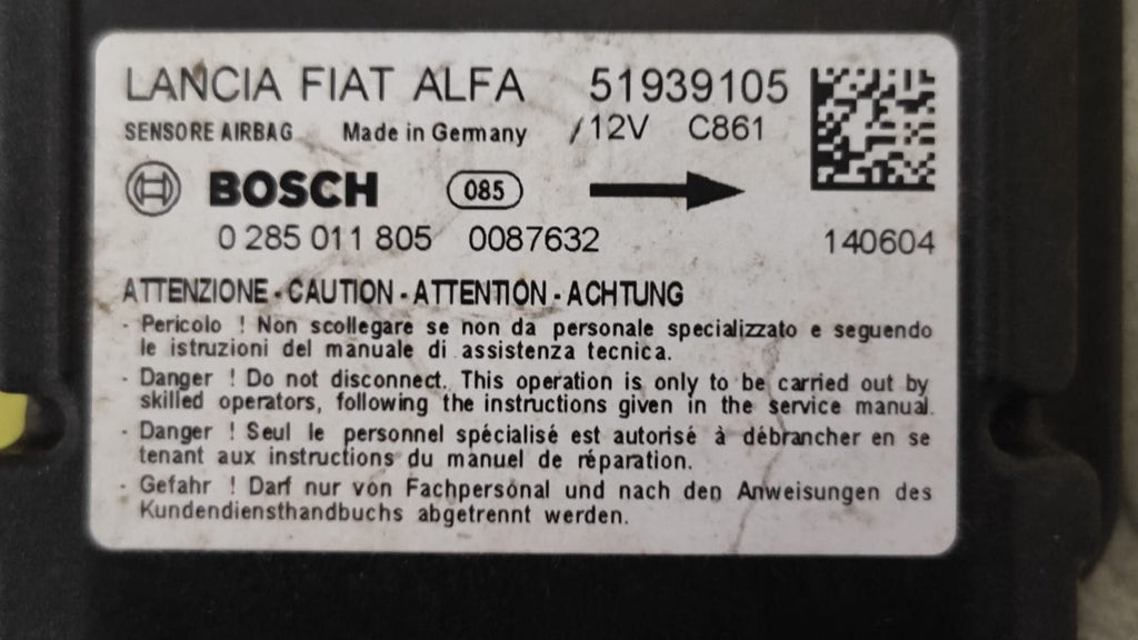 51939105 Centralina Airbag Lancia Ypsilon - Debiautomotive