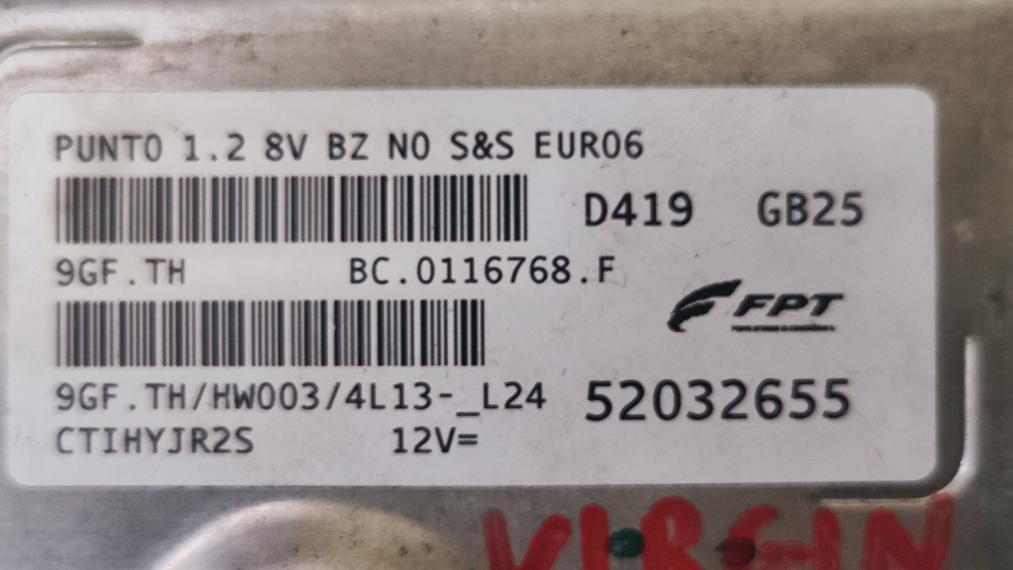 52032655 9GF.TH HW003 Centralina motore Marelli Fiat Punto 1.2 Virgin - Debiautomotive
