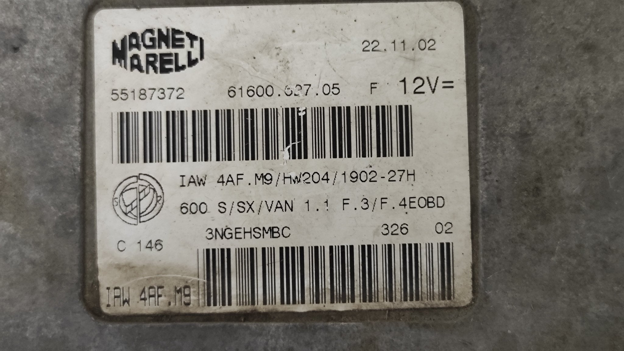 55187372 IAW 4AF.M9 HW204 Centralina motore Fiat 600 1.1B - Debiautomotive