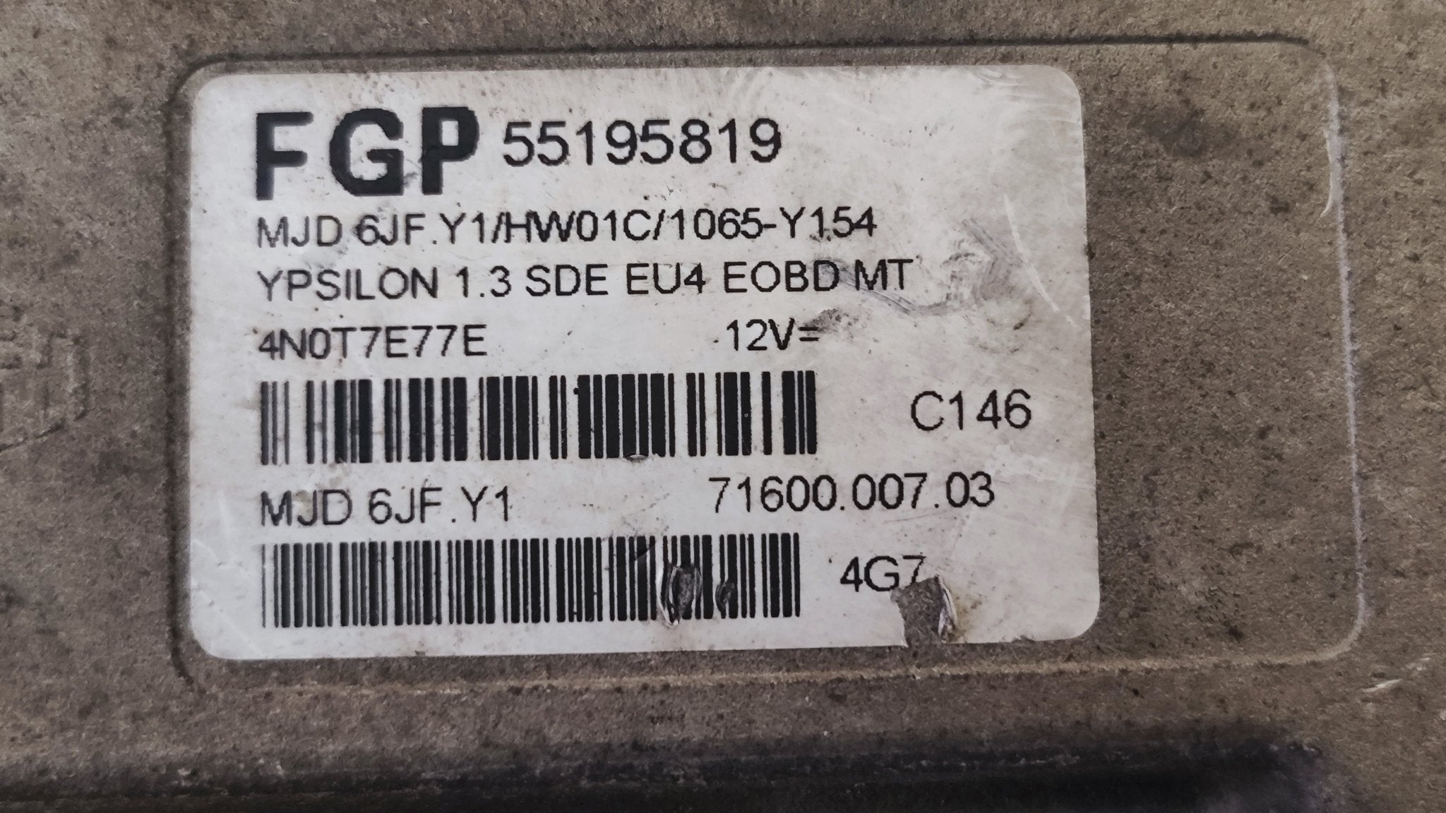 55195819 MJD 6JF.Y1 HW01C Centralina Motore Lancia Y 1.3 - Debiautomotive