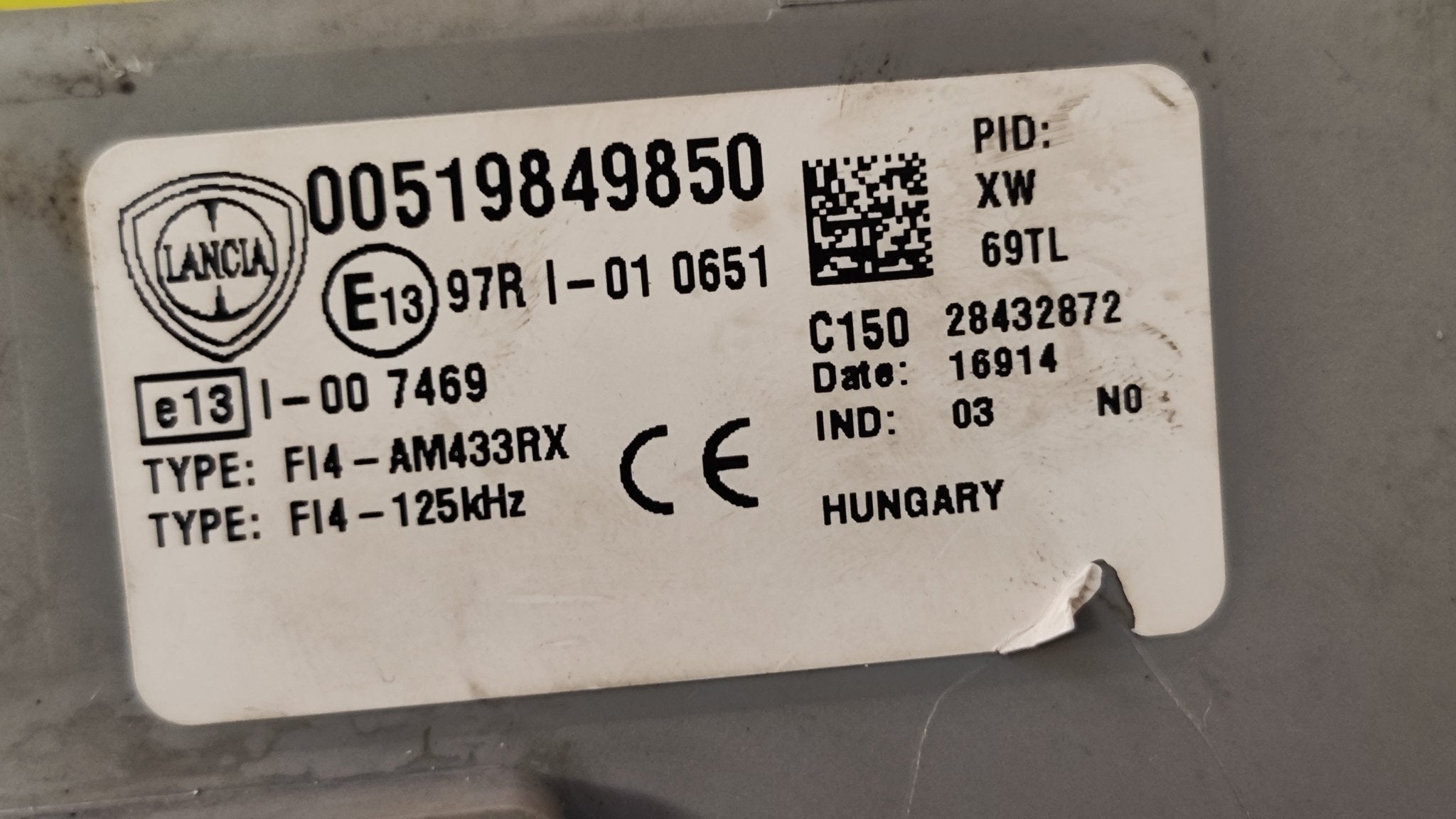 55259330 MJD8F3.Y2 Kit accensione con chiave Lancia Ypsilon 1.3 MJT - Debiautomotive
