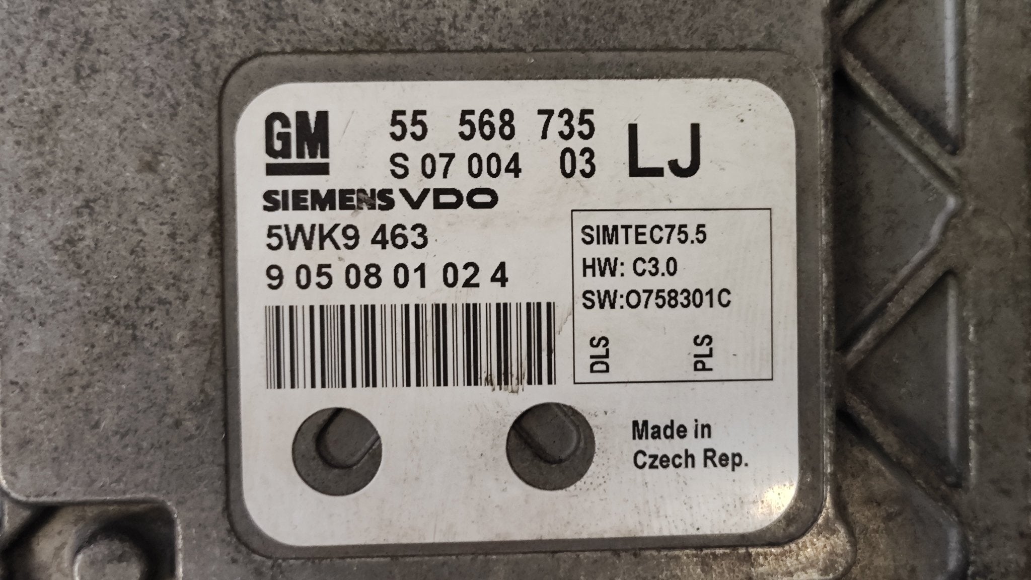 55568735 5WK9463 Centralina motore SIMTEC75.5 Opel Astra Zafira 1.6 Z16XER - Debiautomotive