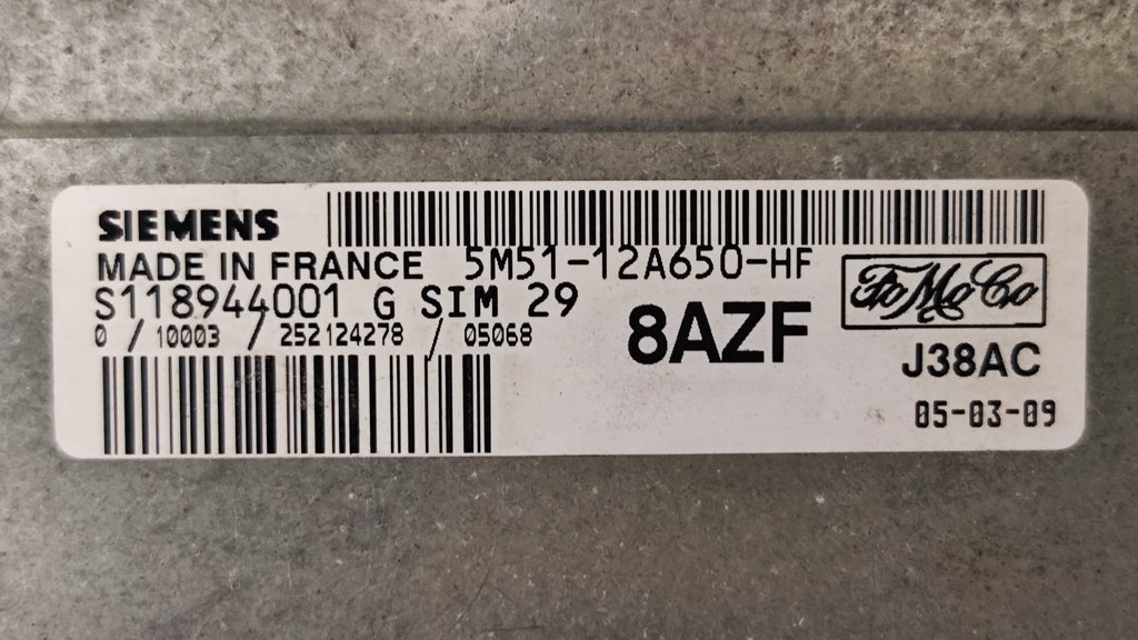 5M51 - 12A650 - HF S118944001G SIM29 Centralina motore Ford Focus 1.6 - Debiautomotive