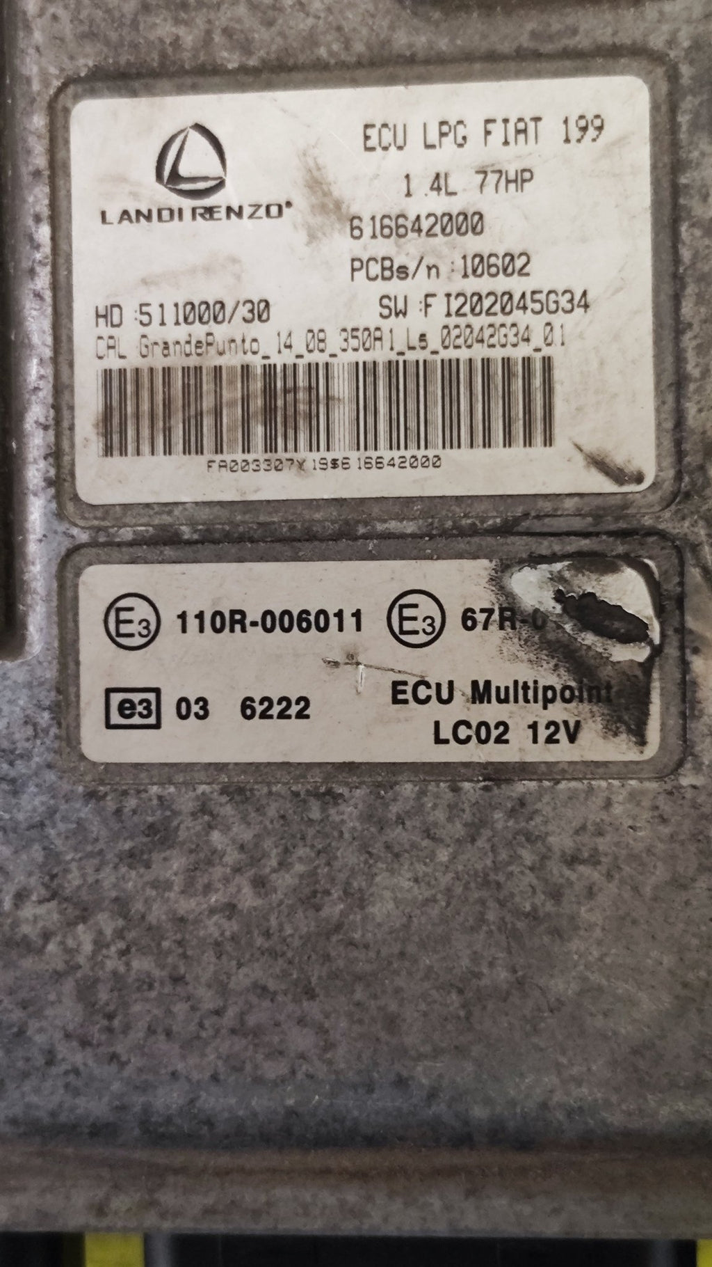 616642000 Centralina GPL Landi Renzo Fiat Grande Punto 199 1.4 - Debiautomotive