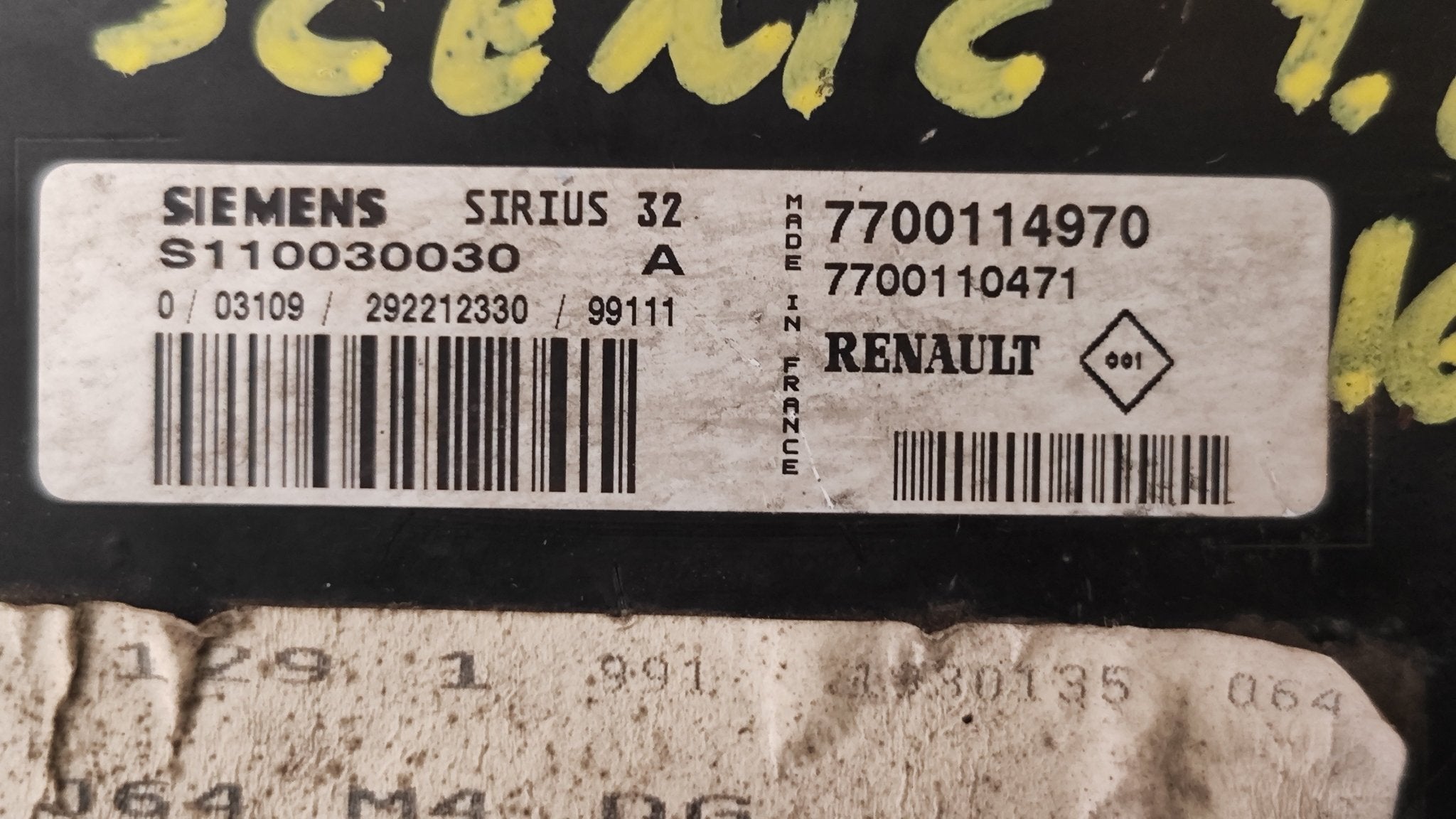 7700114970 S110030030S SIRIUS32 ECU Renault Scenic 1.6 - Debiautomotive