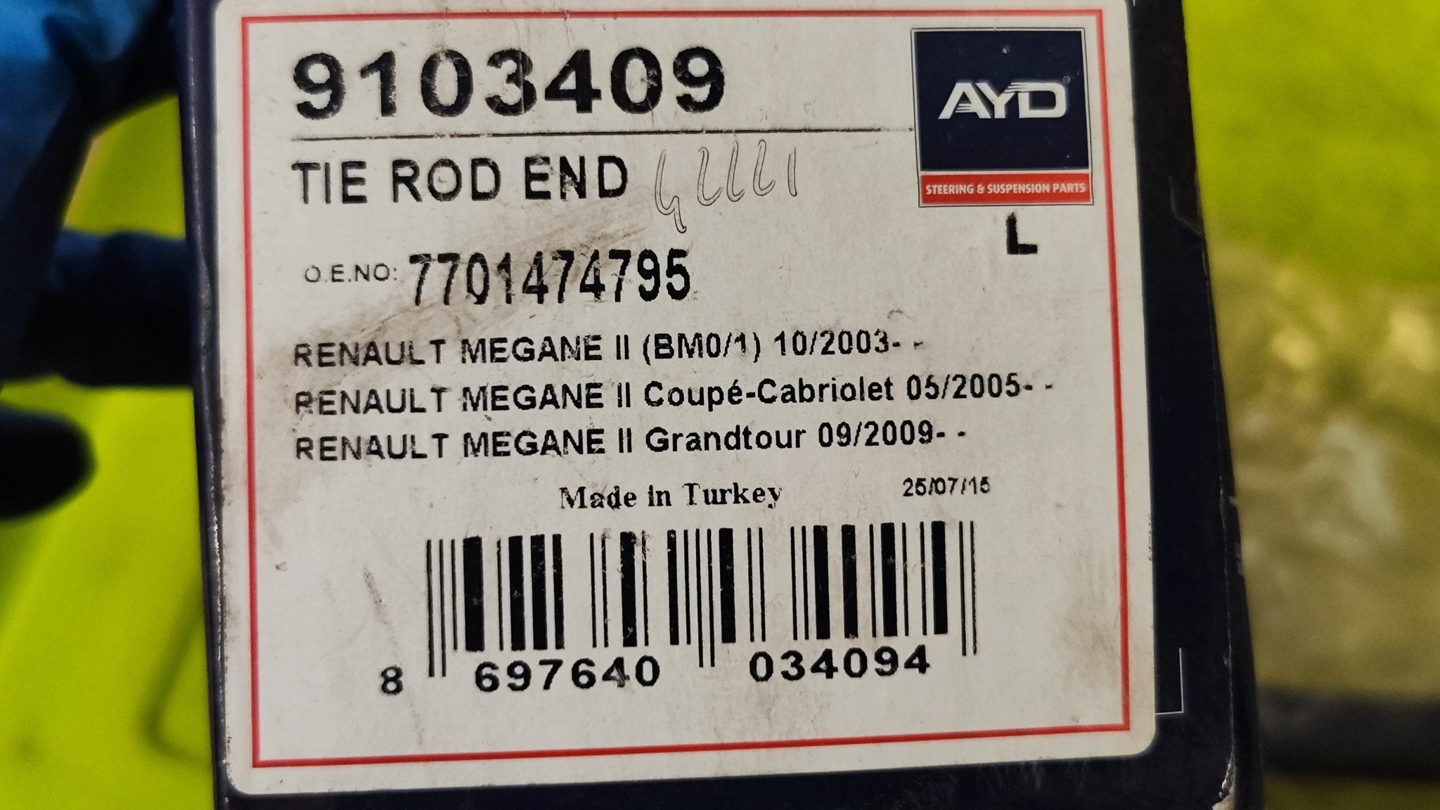 7701474795 Testina sterzo anteriore destra AYD Renault Megan II - Debiautomotive