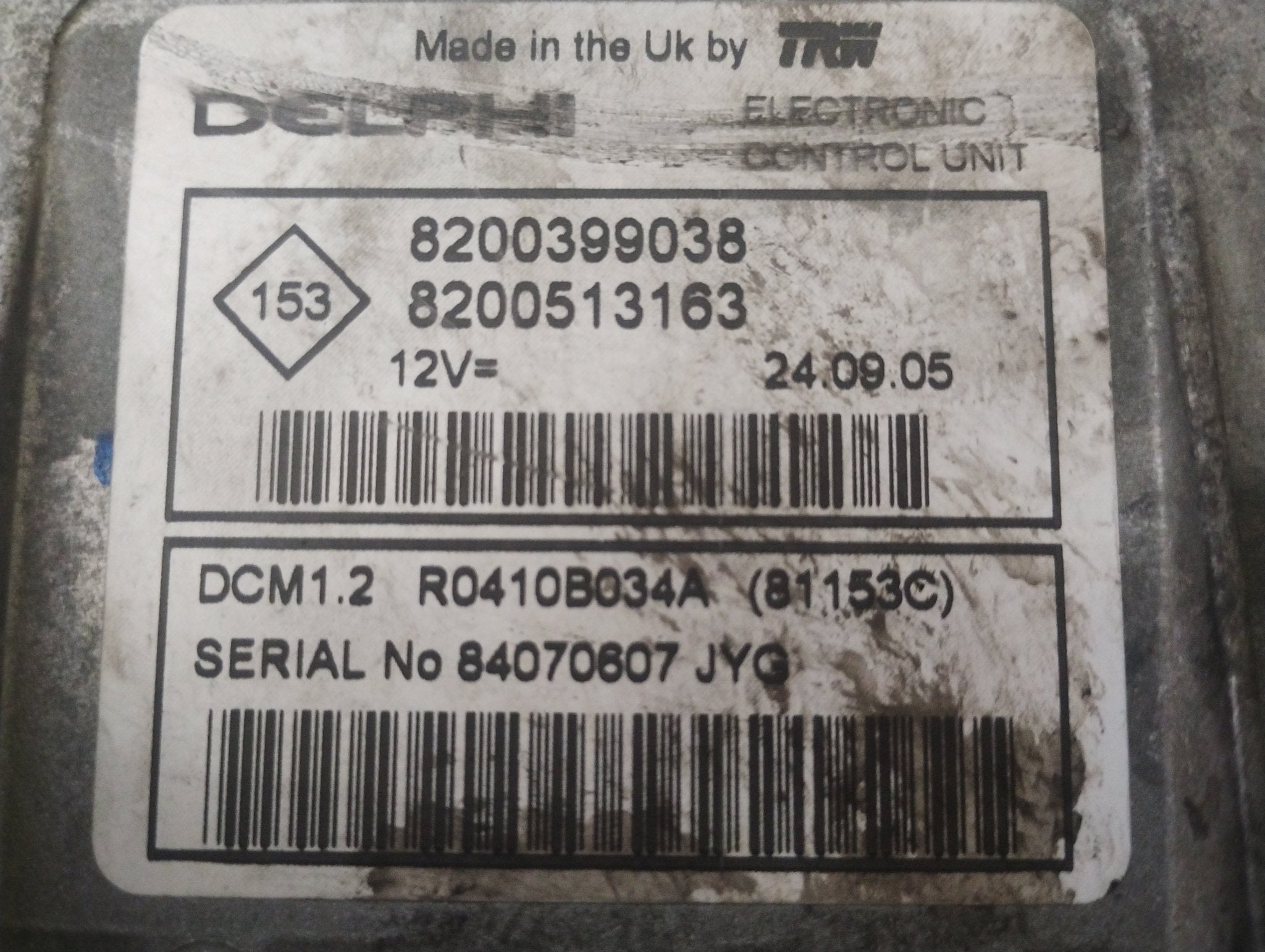 8200399038 8200619409 Centralina Delphi DCM 1.2 Renault Clio - Debiautomotive