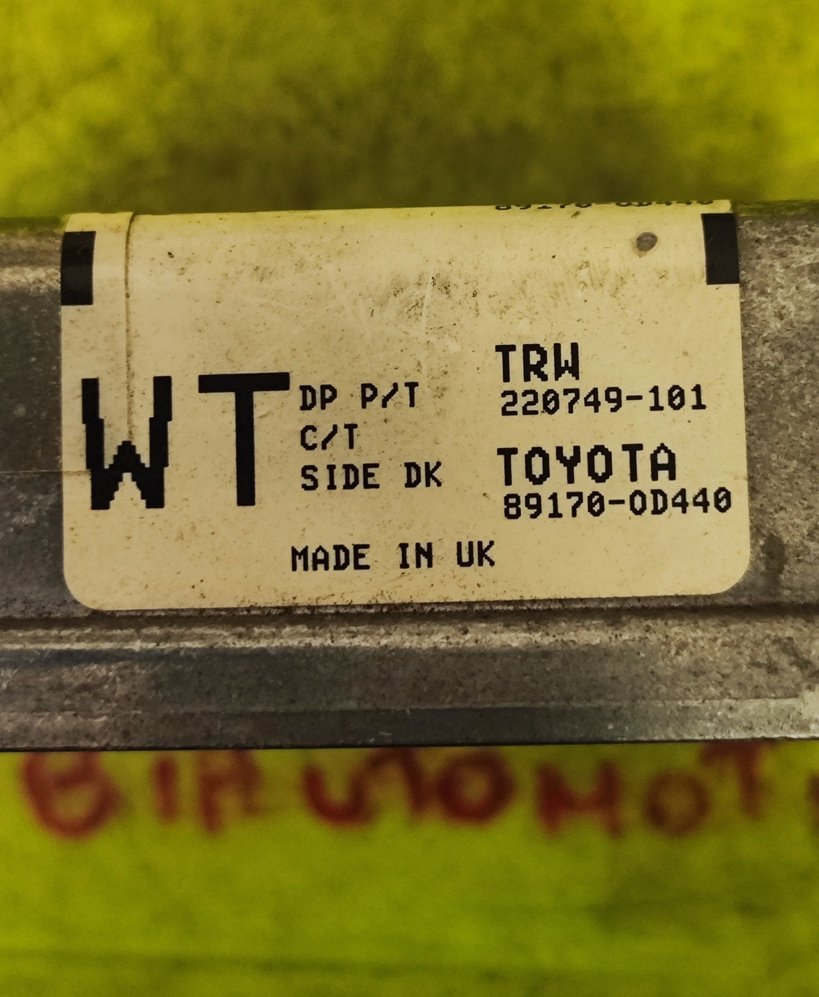 89170 - 0D440 220749 - 101 Centralina Airbag Toyota Yaris - Debiautomotive