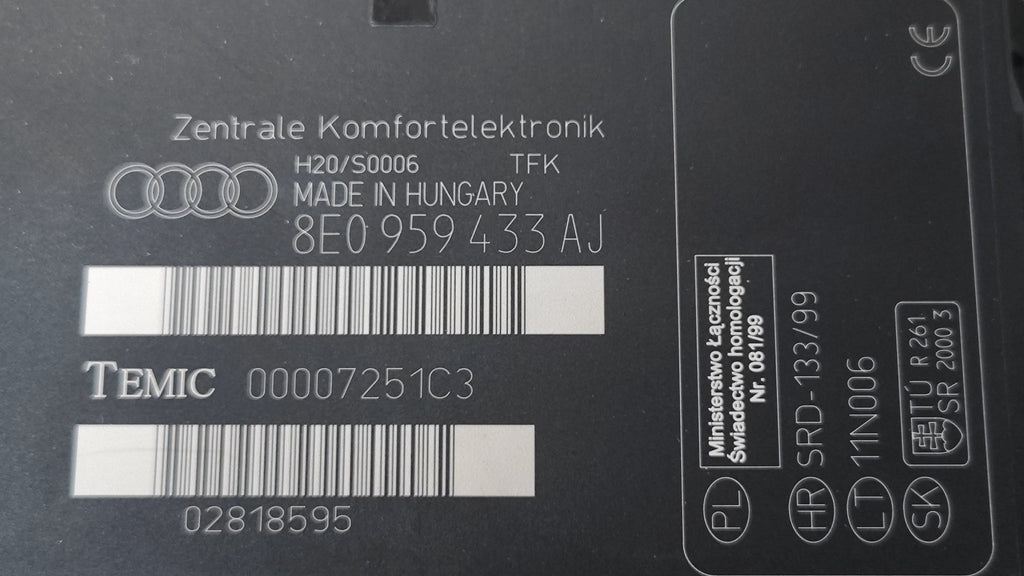 8E0959433AJ NUOVA Centralina comfort Audi A4 B6 B7 - Debiautomotive