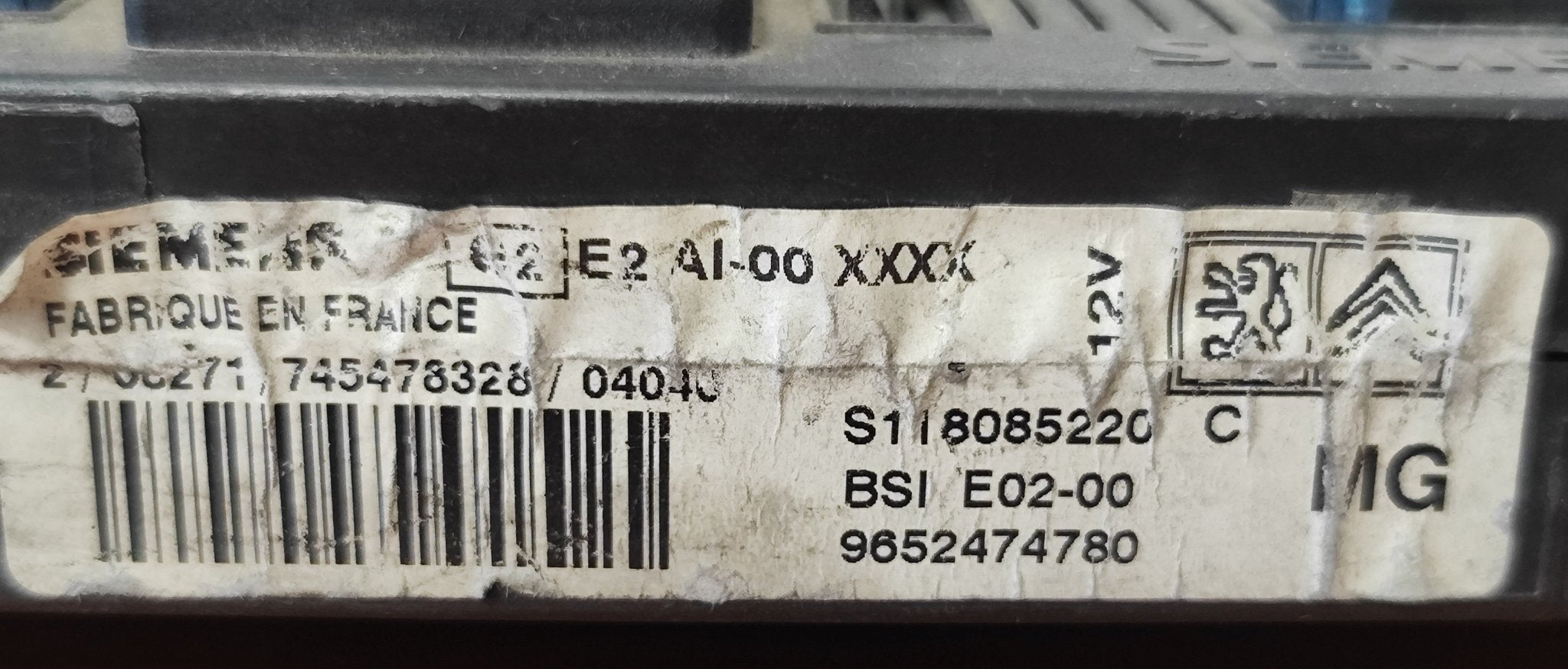 9652474780 S118085220 Centralina Body Computer BSI E02 Peugeot 207 1.4HDI - Debiautomotive
