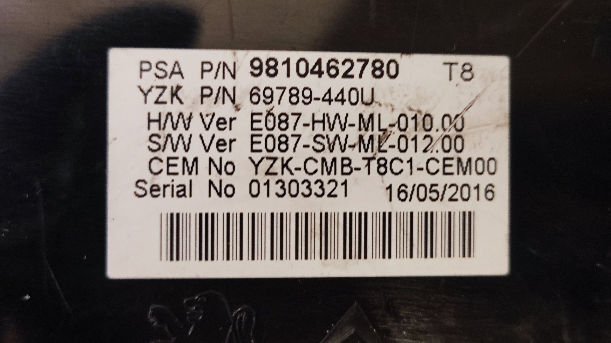 9810462780 Quadro strumenti tachimetro Peugeot 3008 5008 1.6 HDI - Debiautomotive