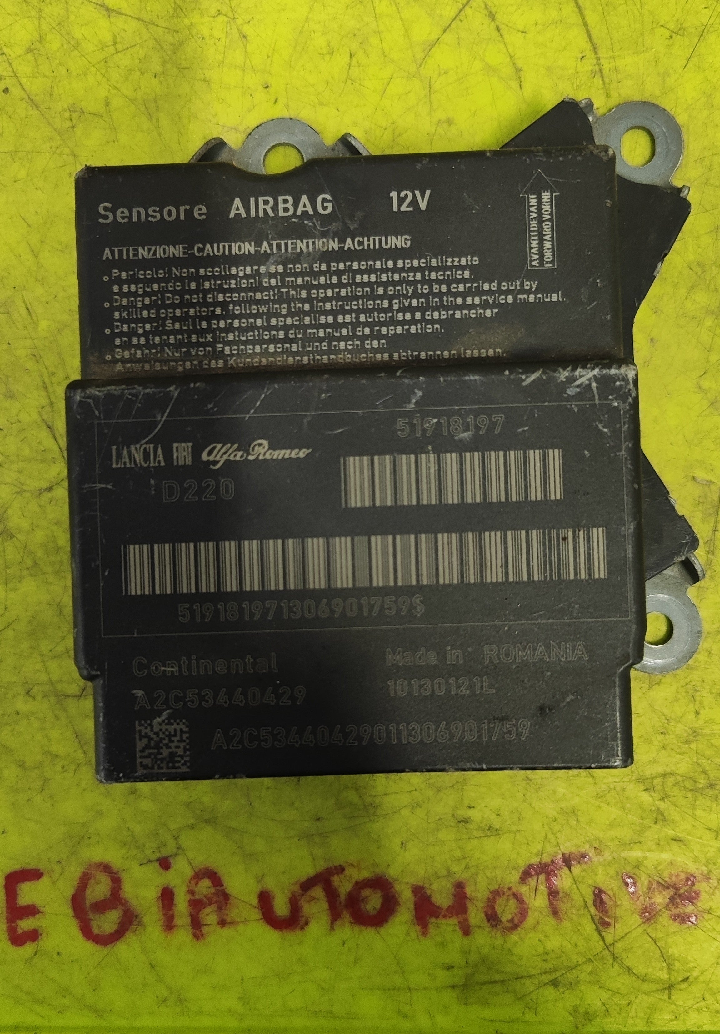 Centralina airbag NO CRASH Fiat Grande Punto 51918197 