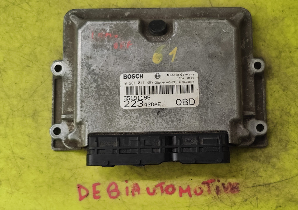 Centralina motore IMMO OFF Fiat Doblò 1.9JTD 0281011499 55191195 