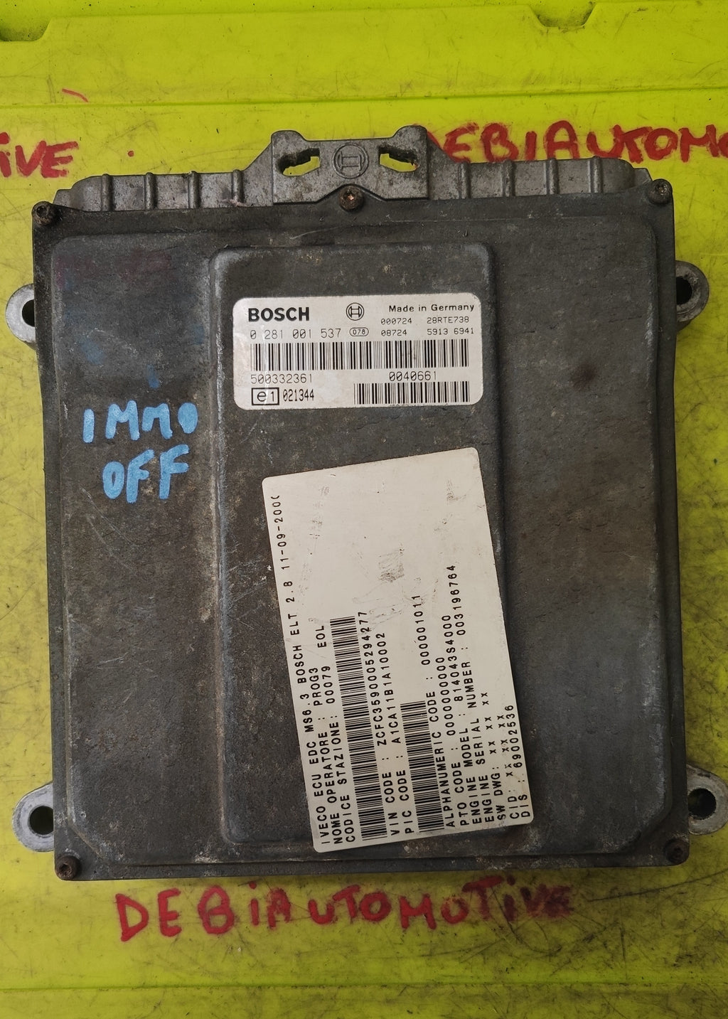 Centralina motore IMMO OFF Iveco Daily III 0281001573 MS6.3