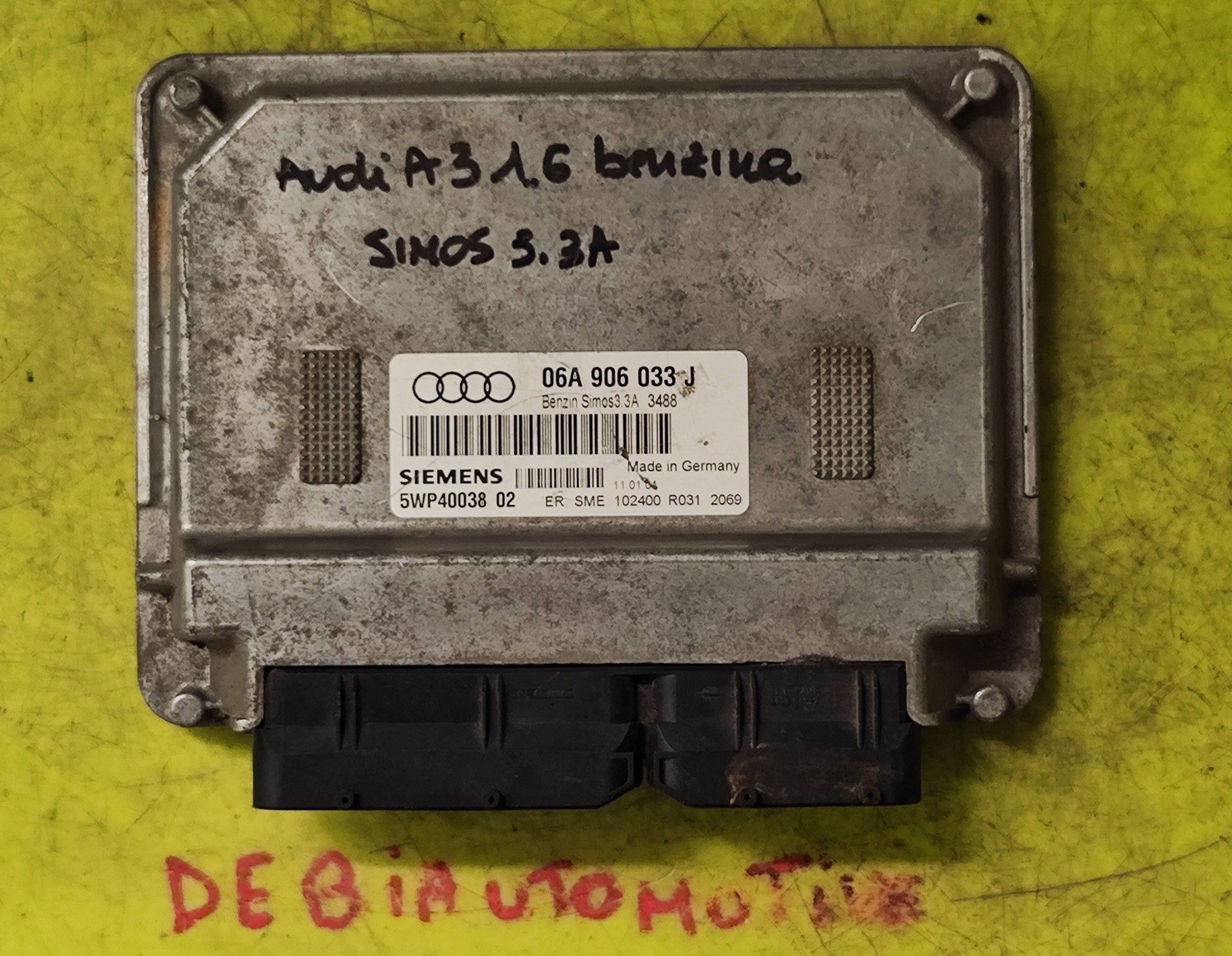 Centralina motore SIMOS 3.3A Audi A3 06A906033J 5WP40038